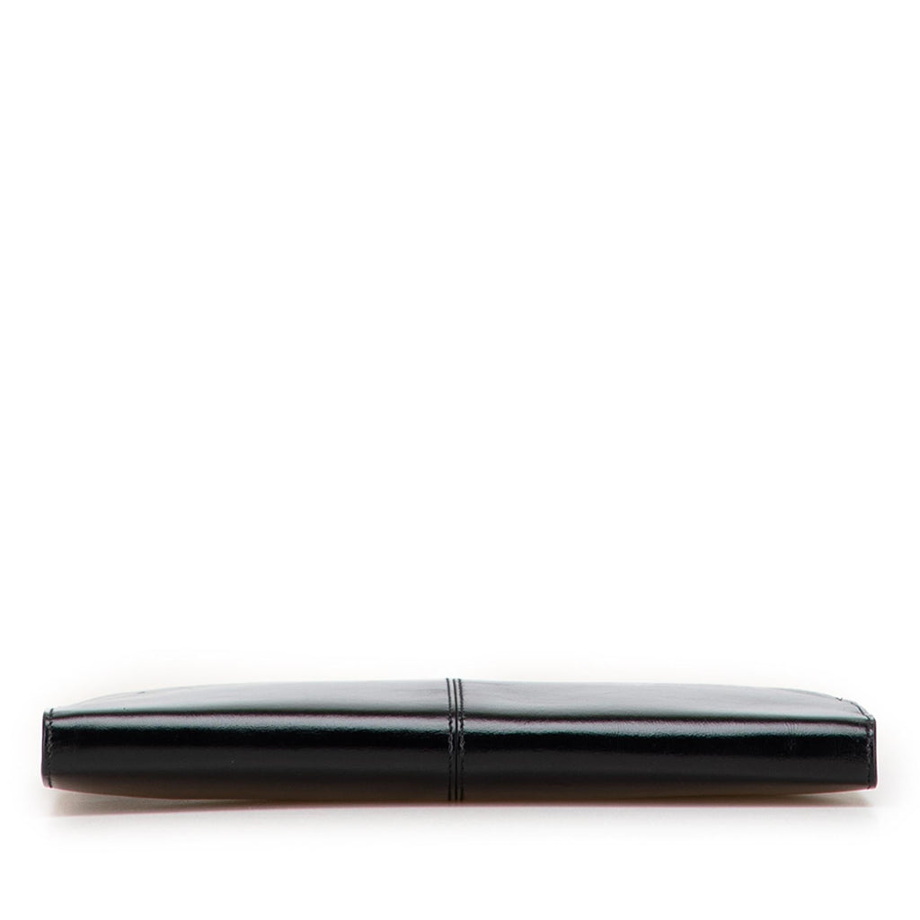 Fendi Glazed Calfskin Slim Peekaboo Turn Lock Clutch