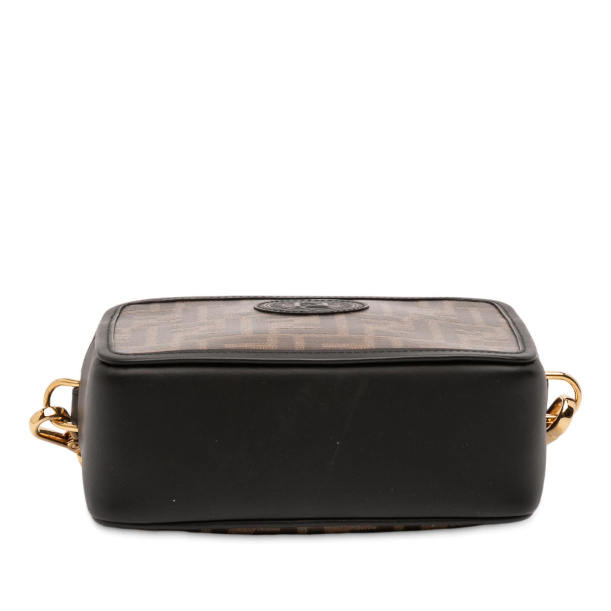 Fendi Glazed Fabric Vitello Century FF 1974 Camera Bag