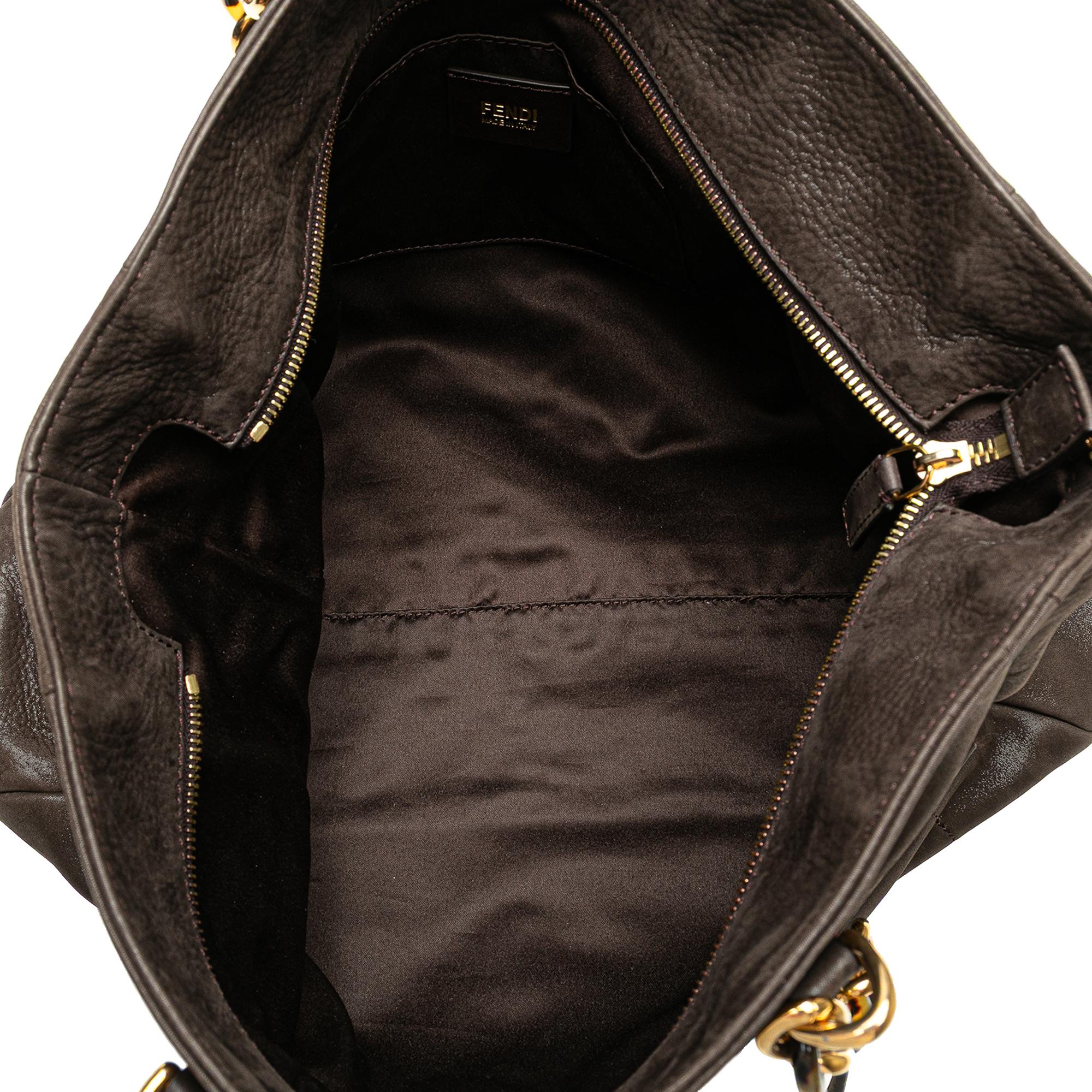 Fendi Iridescent Leather Chain Tote