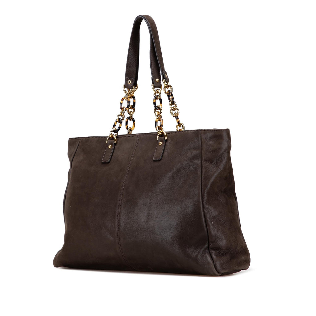 Fendi Iridescent Leather Chain Tote