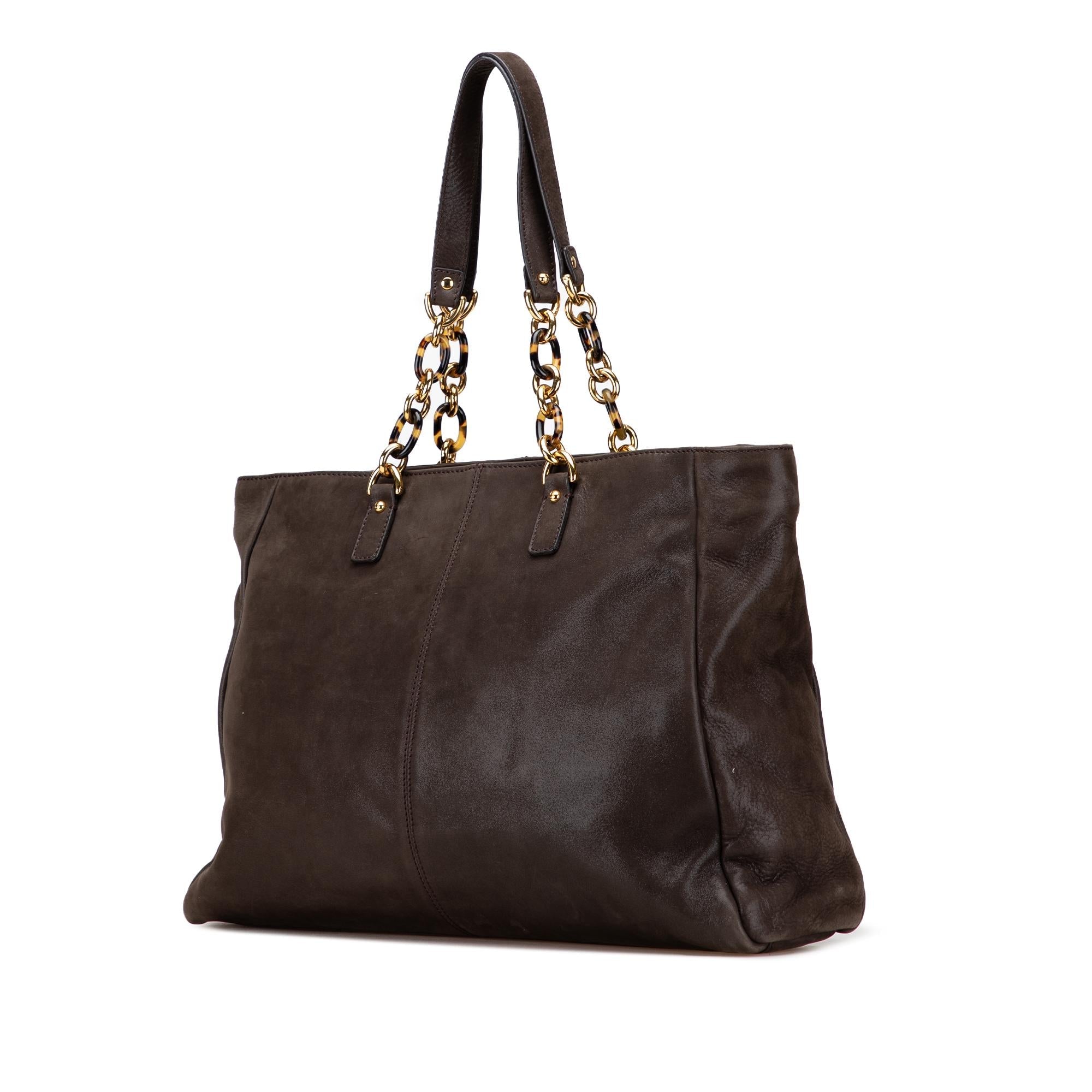 Fendi Iridescent Leather Chain Tote