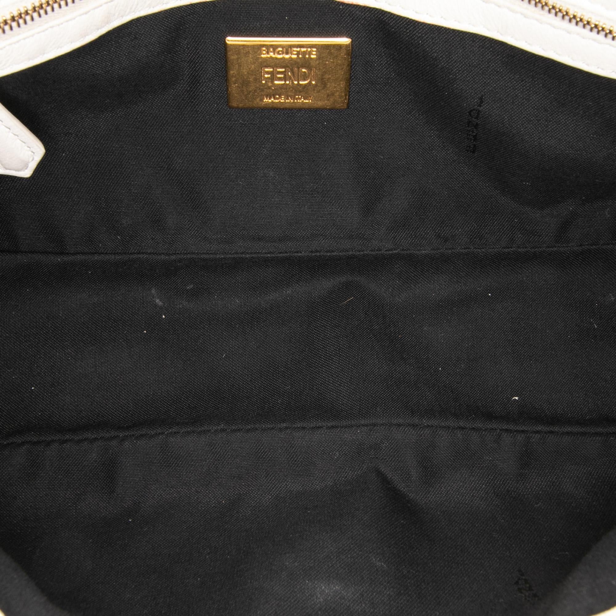 Fendi Joshua Vides California Sky Medium Embossed Leather Baguette Satchel