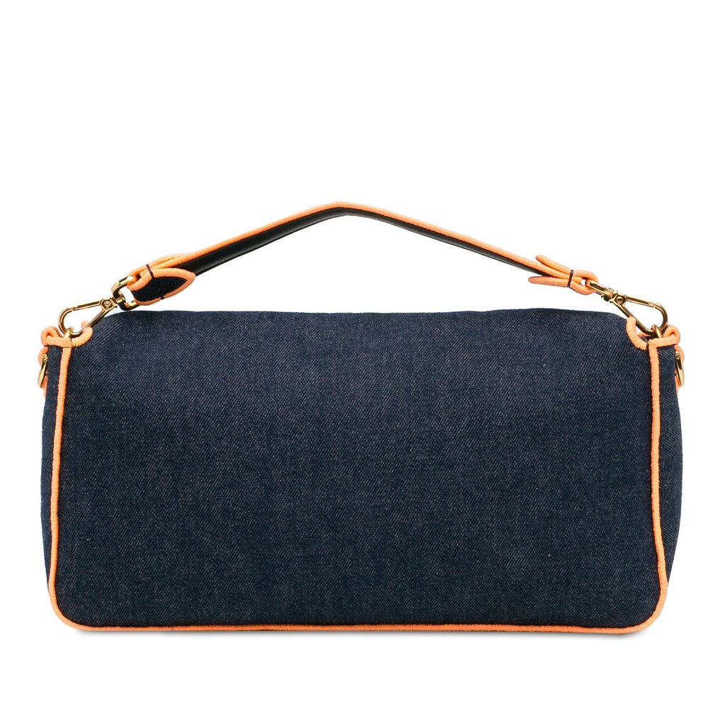 Fendi Large Denim Baguette Satchel (SHG-Fm5Rer)