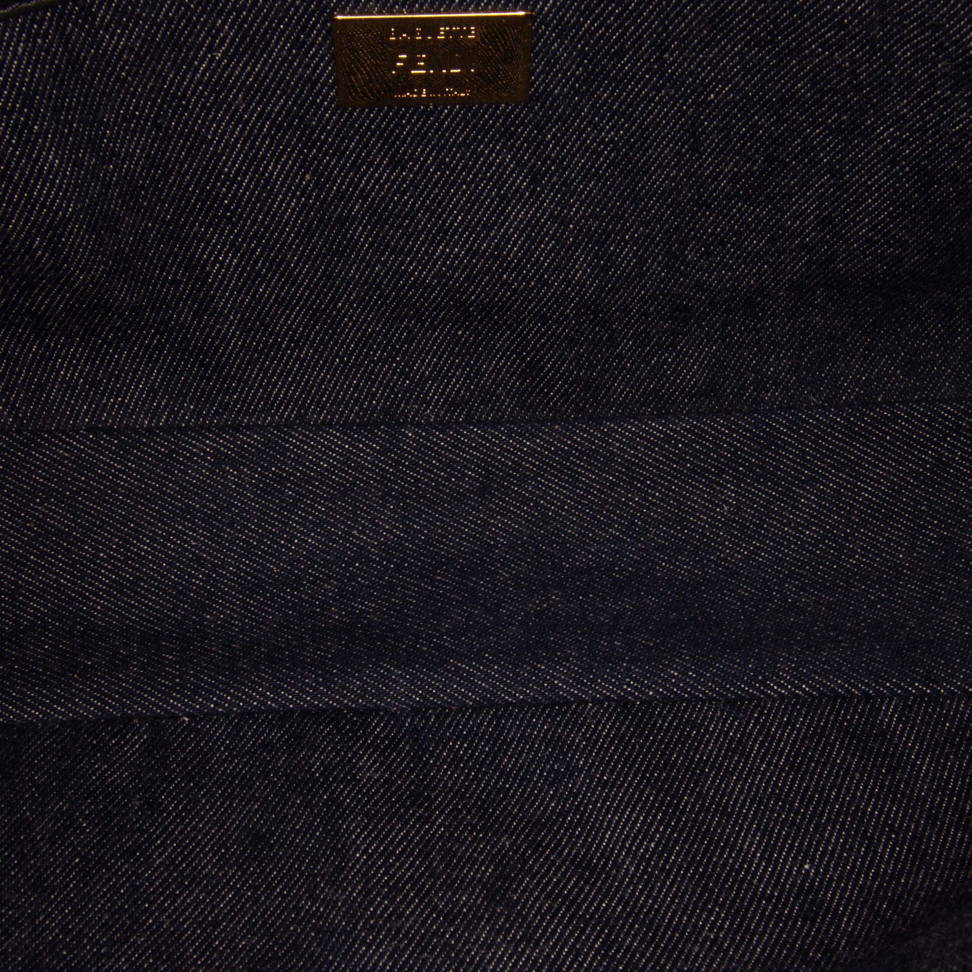 Fendi Large Denim Baguette Satchel
