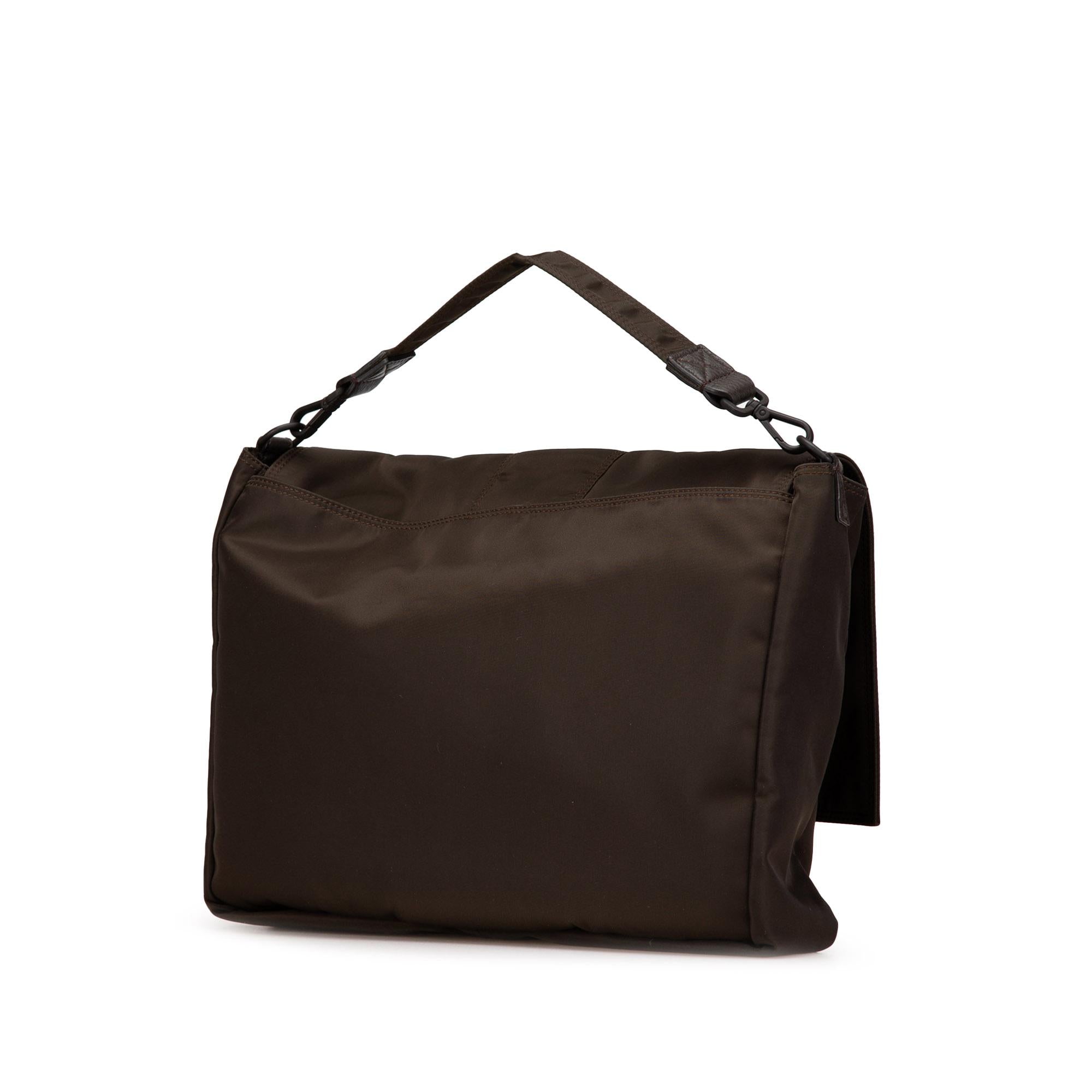 Fendi Large Econyl Nylon Baguette Satchel