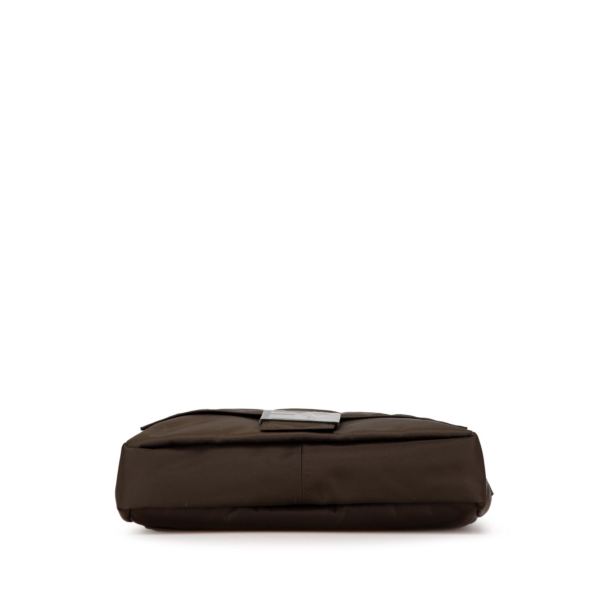 Fendi Large Econyl Nylon Baguette Satchel