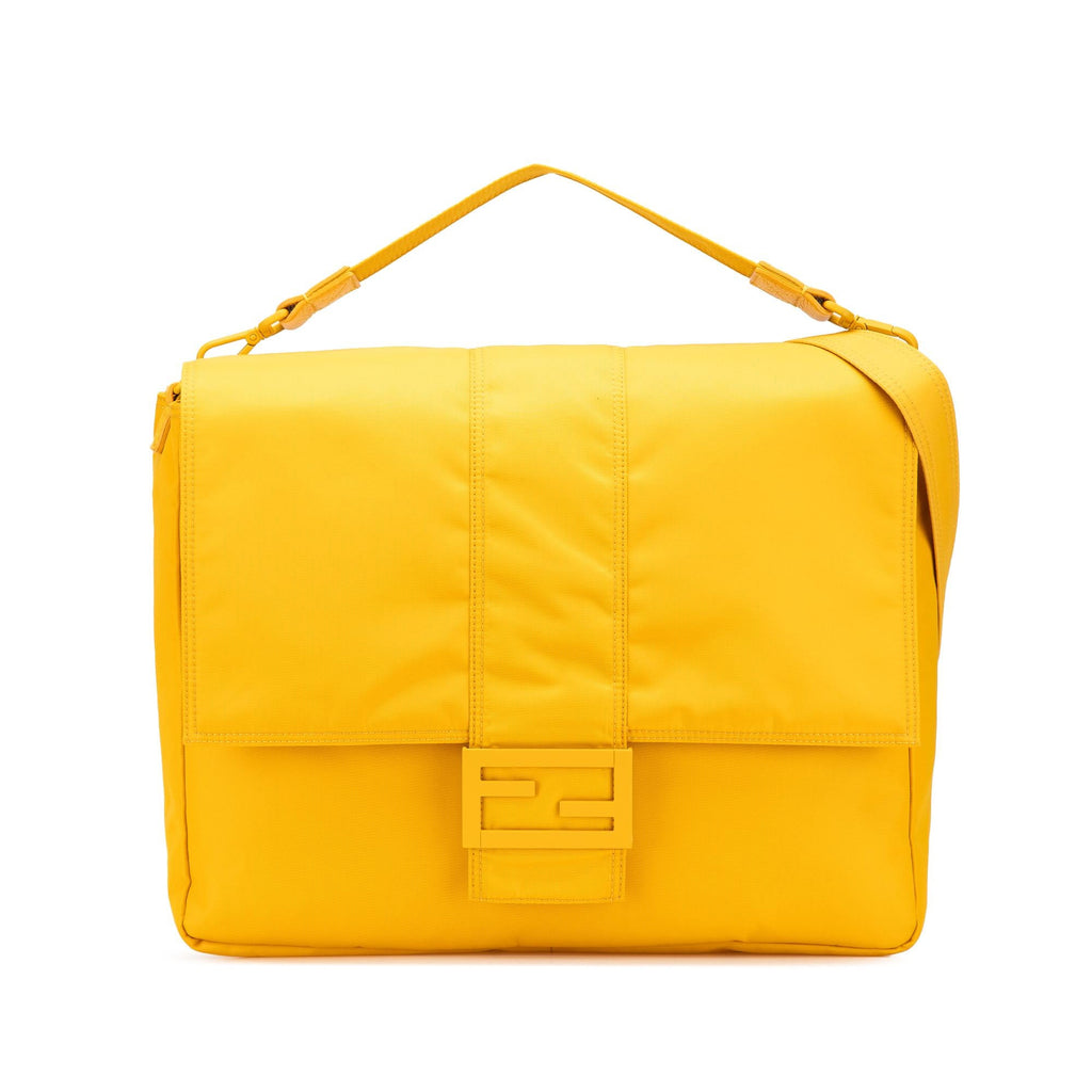Fendi Large Econyl Nylon Baguette Satchel
