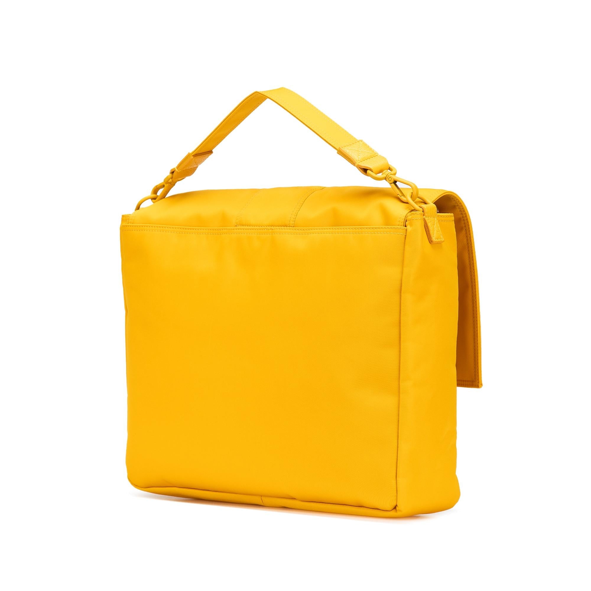 Fendi Large Econyl Nylon Baguette Satchel