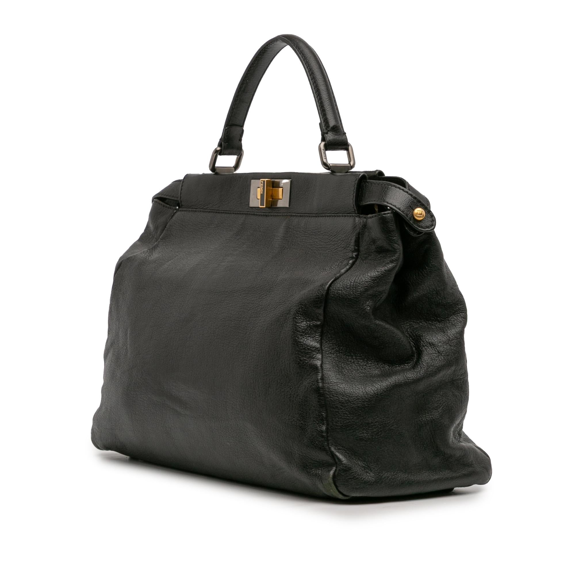 Fendi Large Goatskin Peekaboo Iconic Satchel