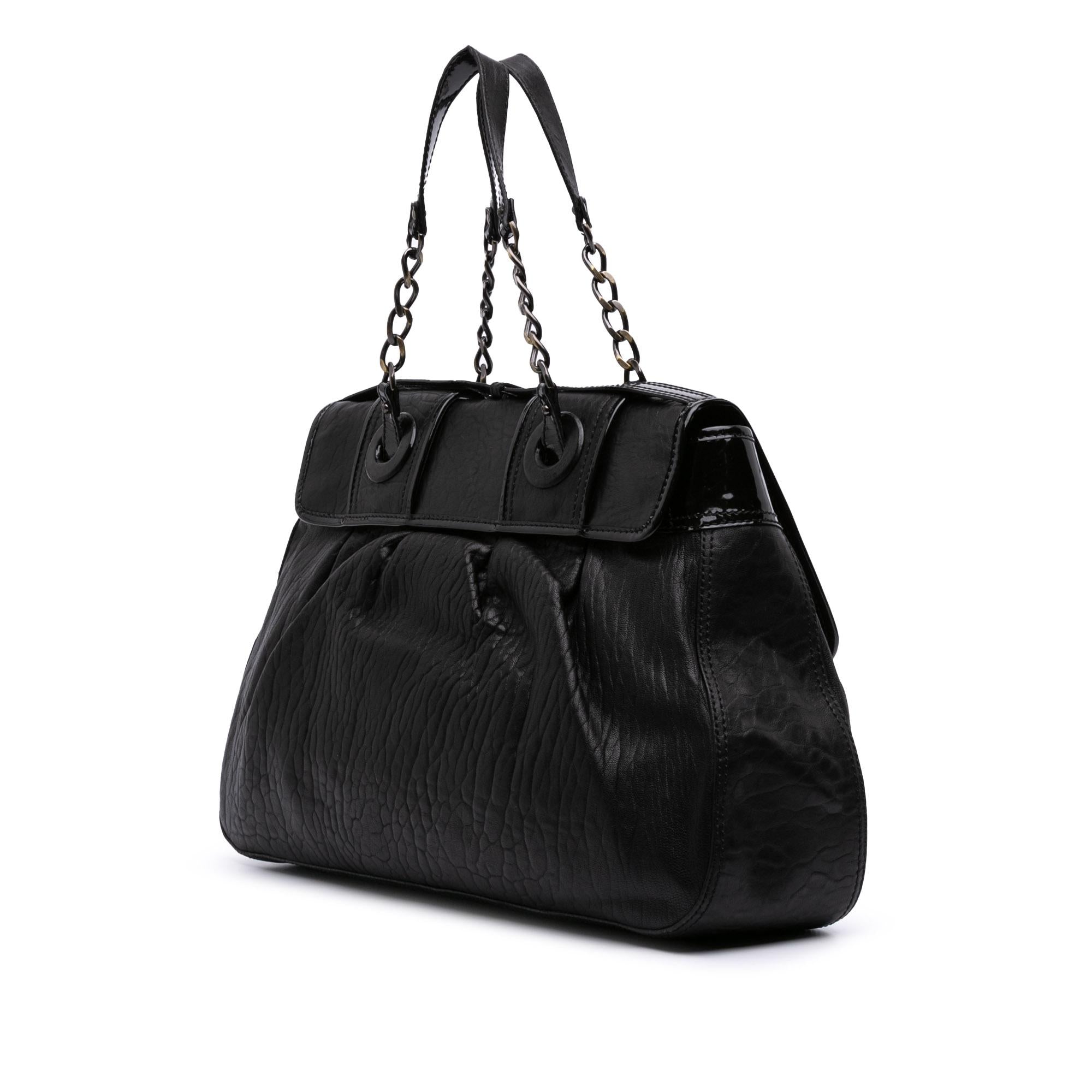 Fendi Large Leather B Bis Top Handle Bag