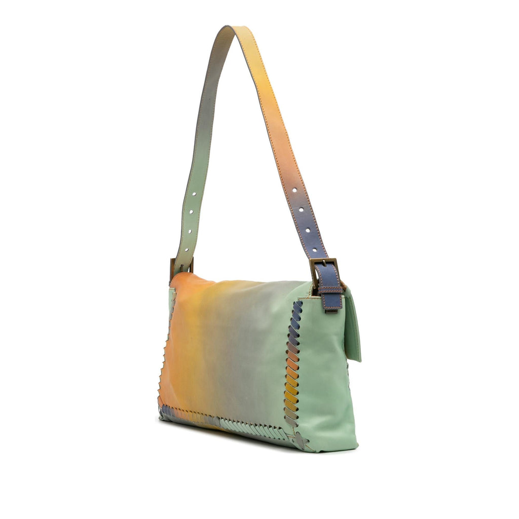 Fendi Large Multicolor Leather Whipstitch Baguette Crossbody