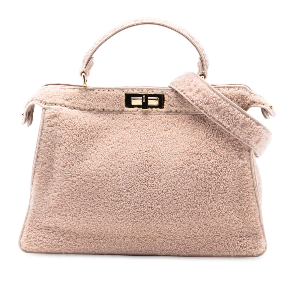 Fendi Large Shearling Peekaboo ISeeU Satchel