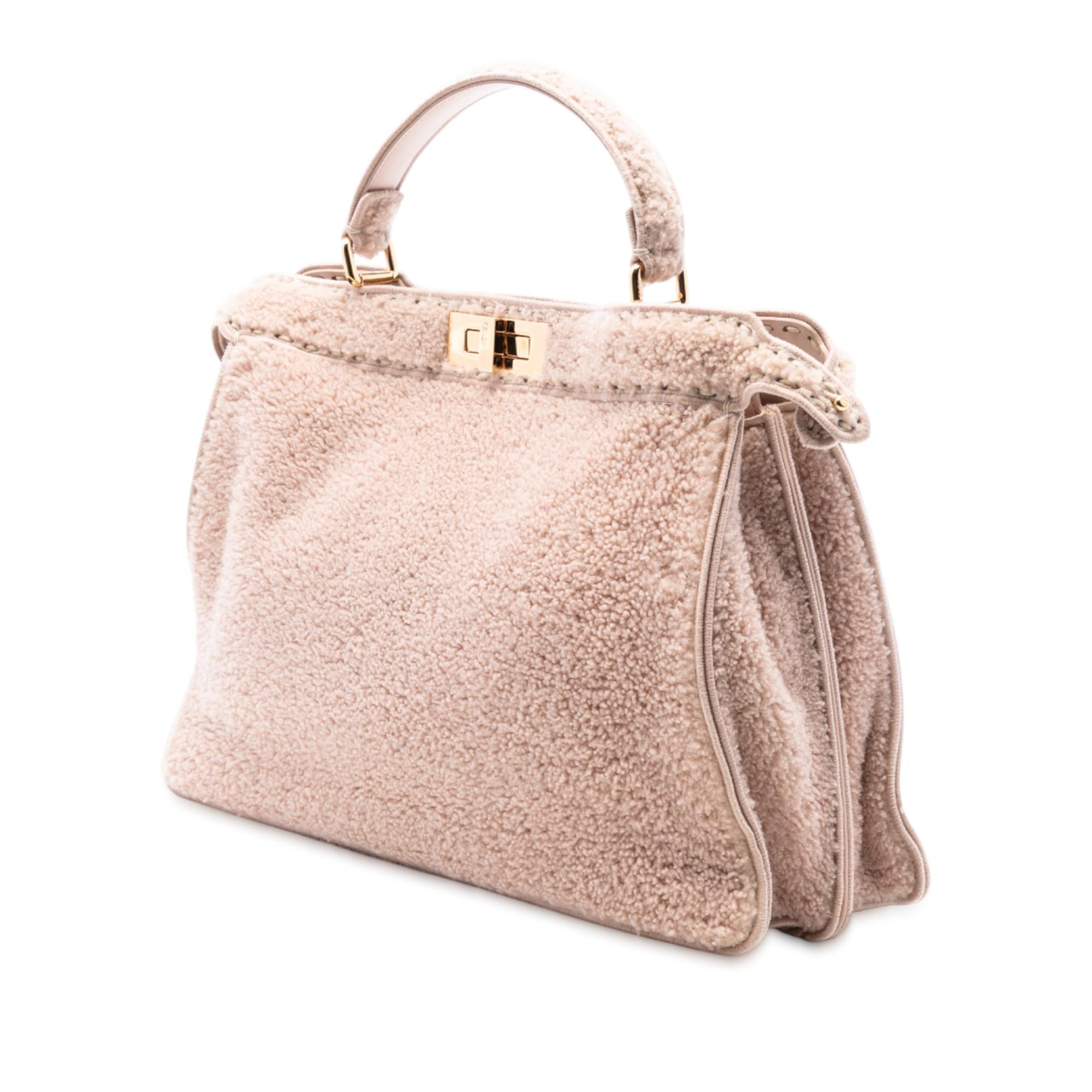 Fendi Large Shearling Peekaboo ISeeU Satchel