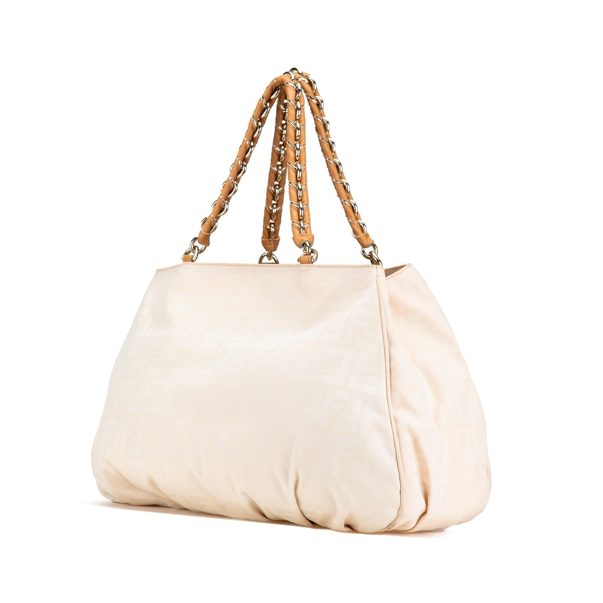 Fendi Large Zucca Canvas Mia Tote