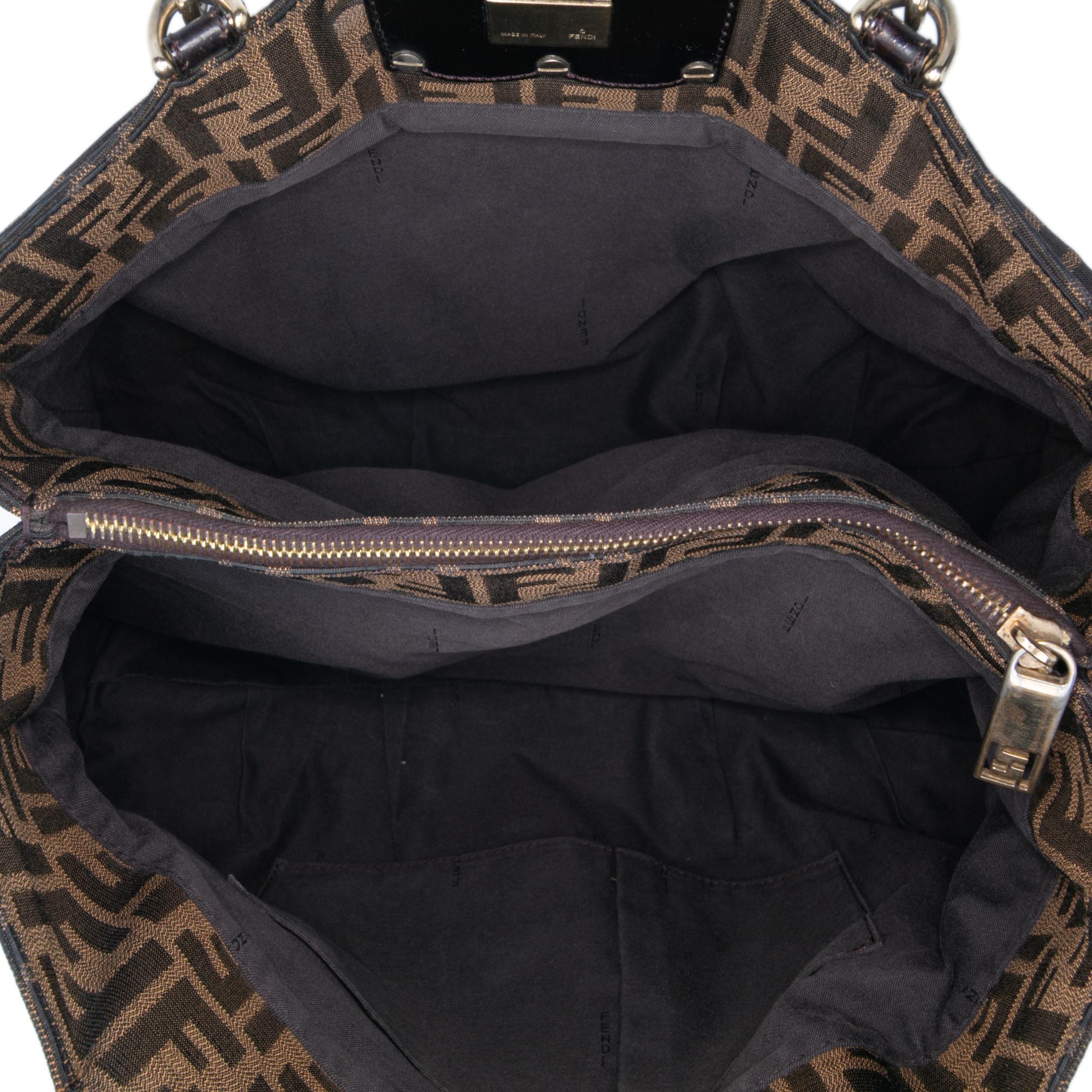 Fendi Large Zucca Canvas Mia Tote