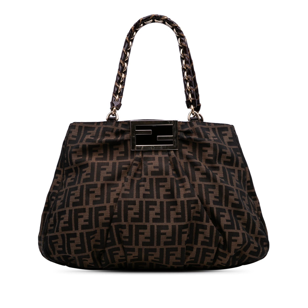 Fendi Large Zucca Canvas Mia Tote