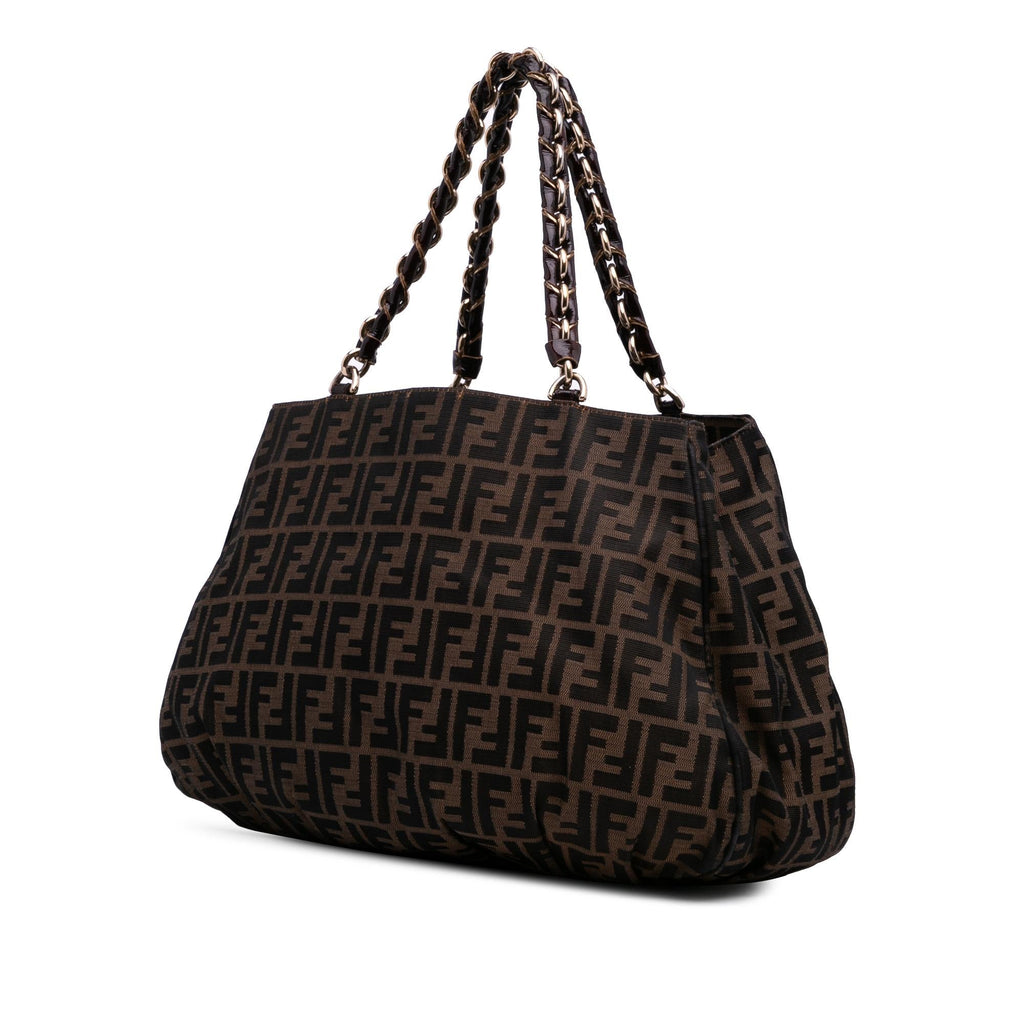 Fendi Large Zucca Canvas Mia Tote
