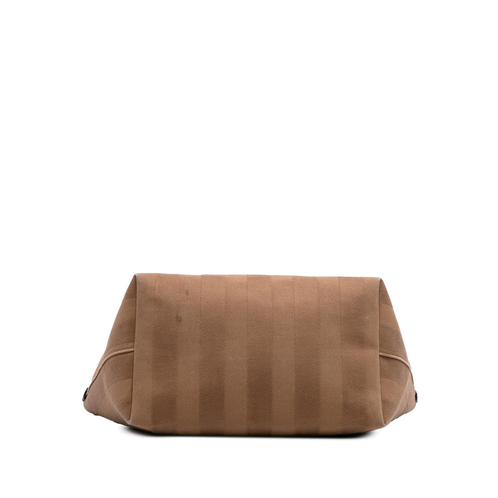 Fendi Large Zucca Canvas Striped Reversible Roll Tote