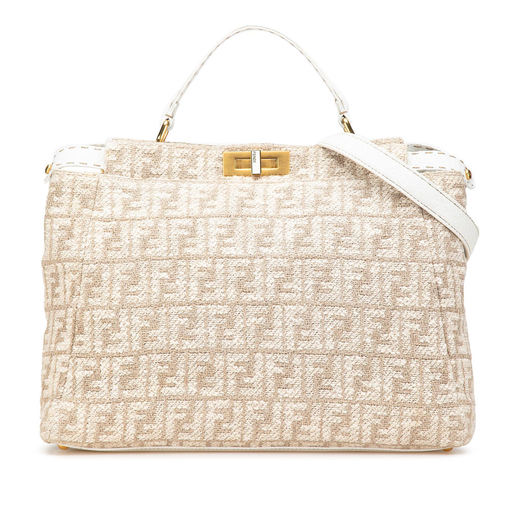 Fendi Large Zucca Corda Iconic Peekaboo Satchel