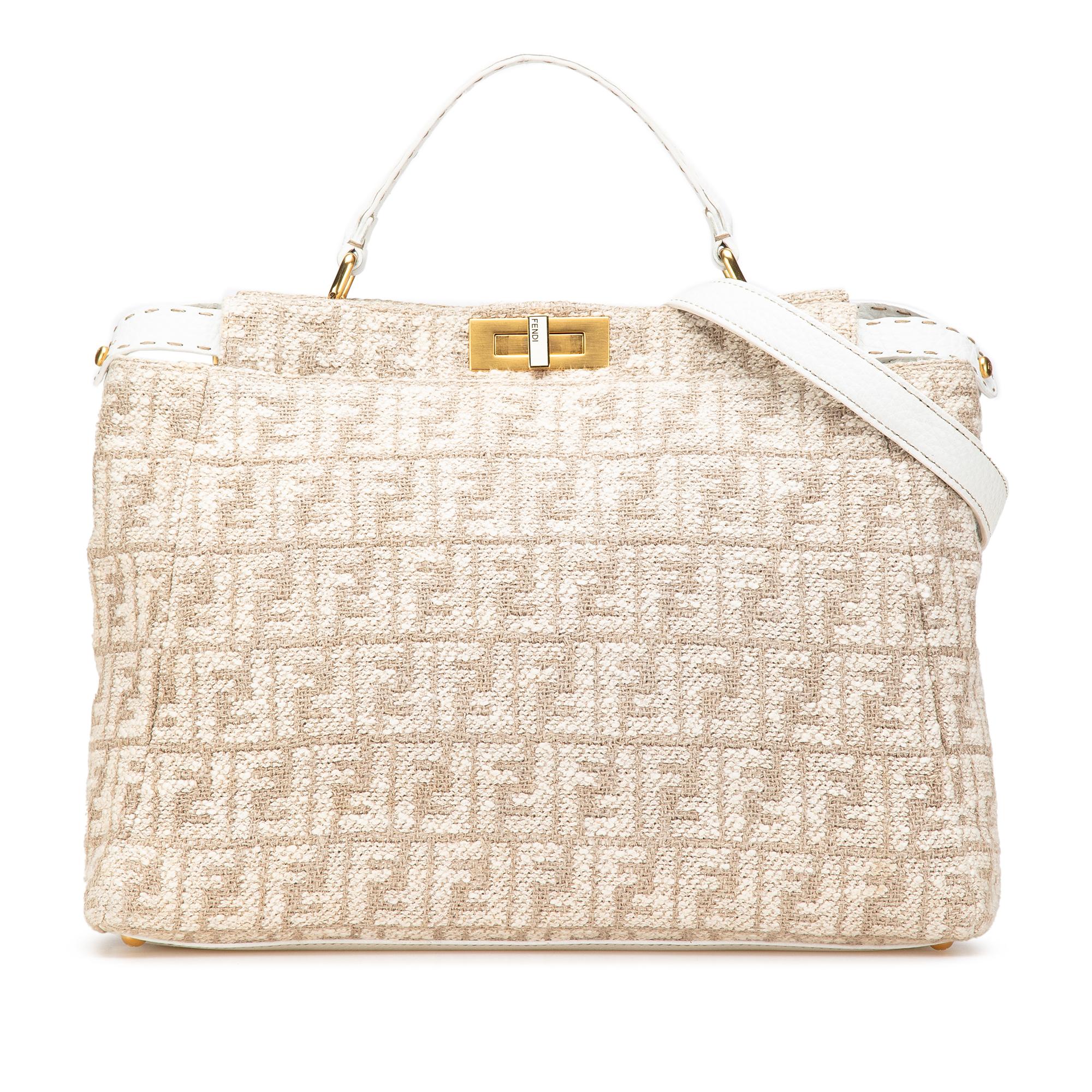 Fendi Large Zucca Corda Iconic Peekaboo Satchel