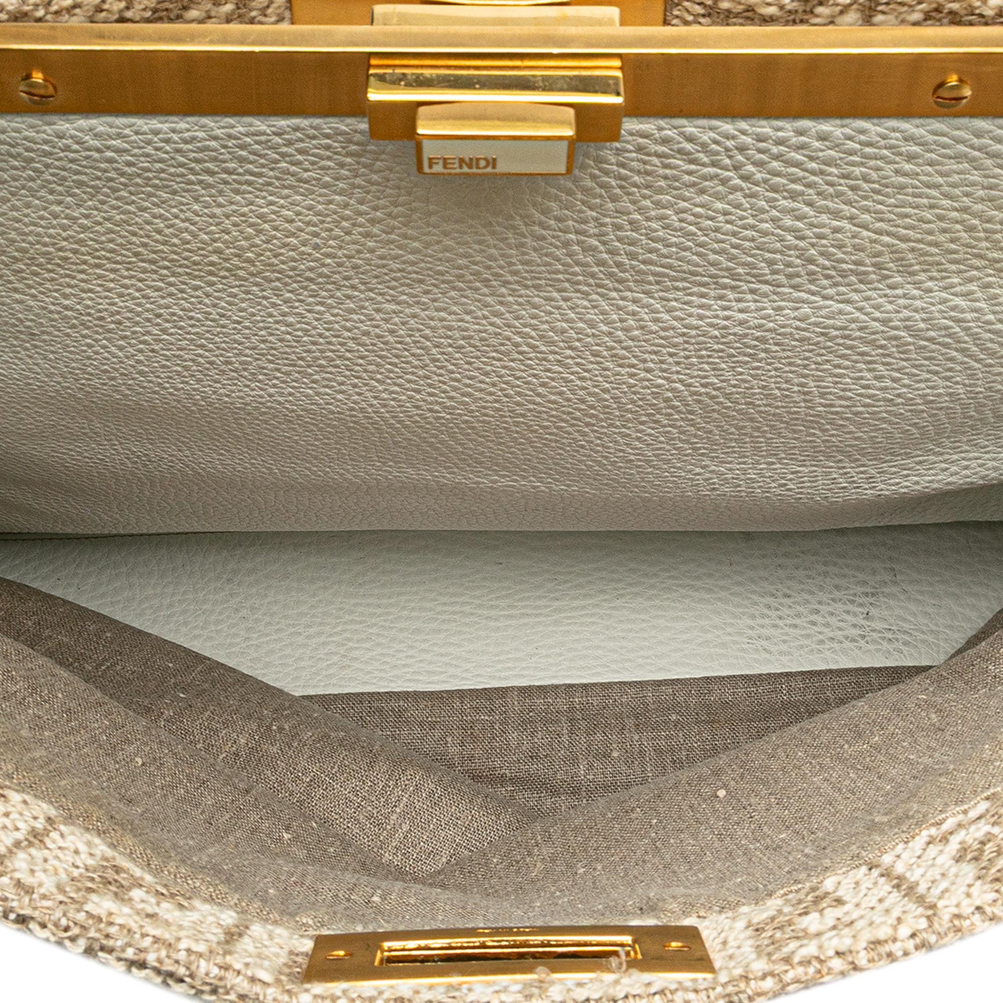 Fendi Large Zucca Corda Iconic Peekaboo Satchel