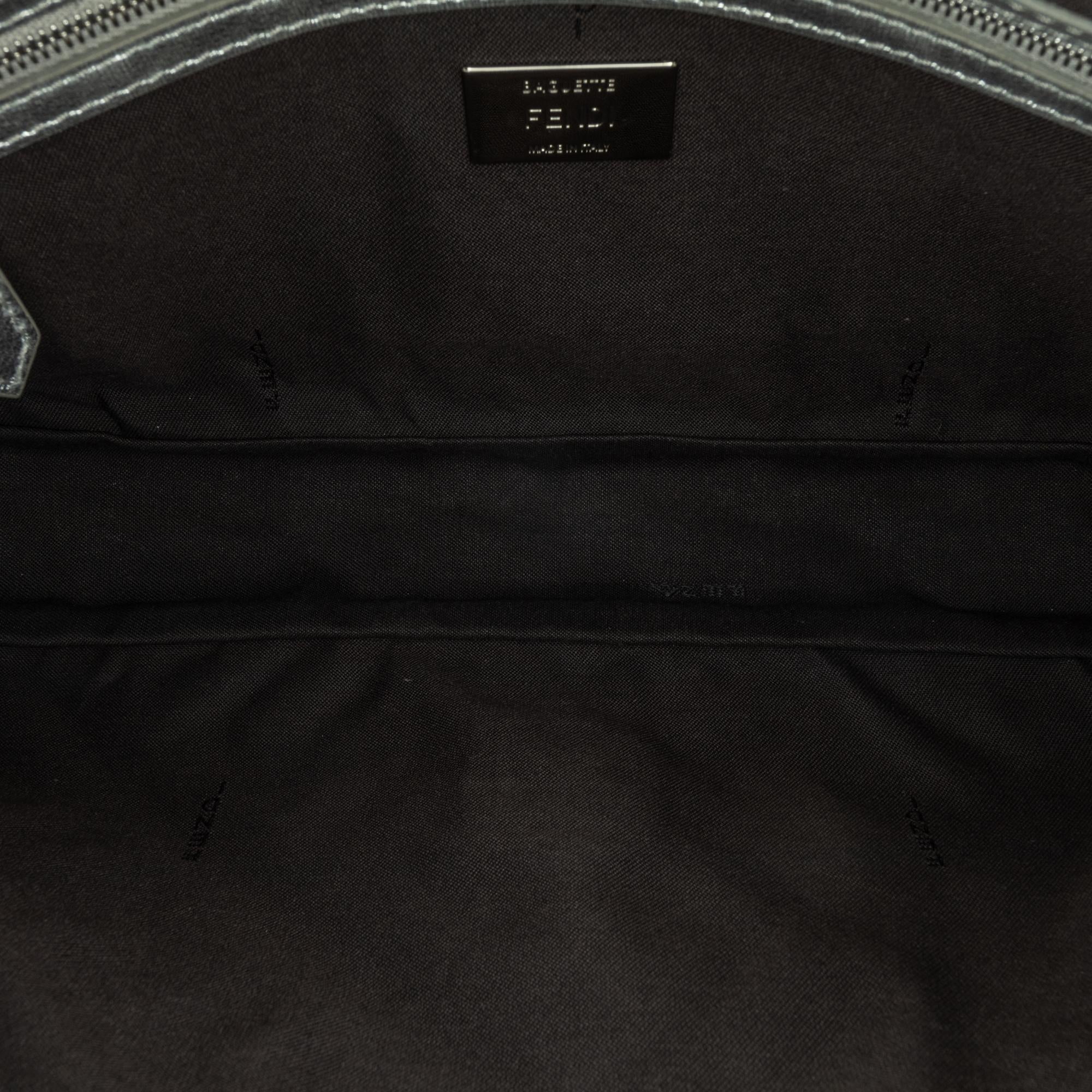 Fendi Large Zucca Embossed Baguette Satchel