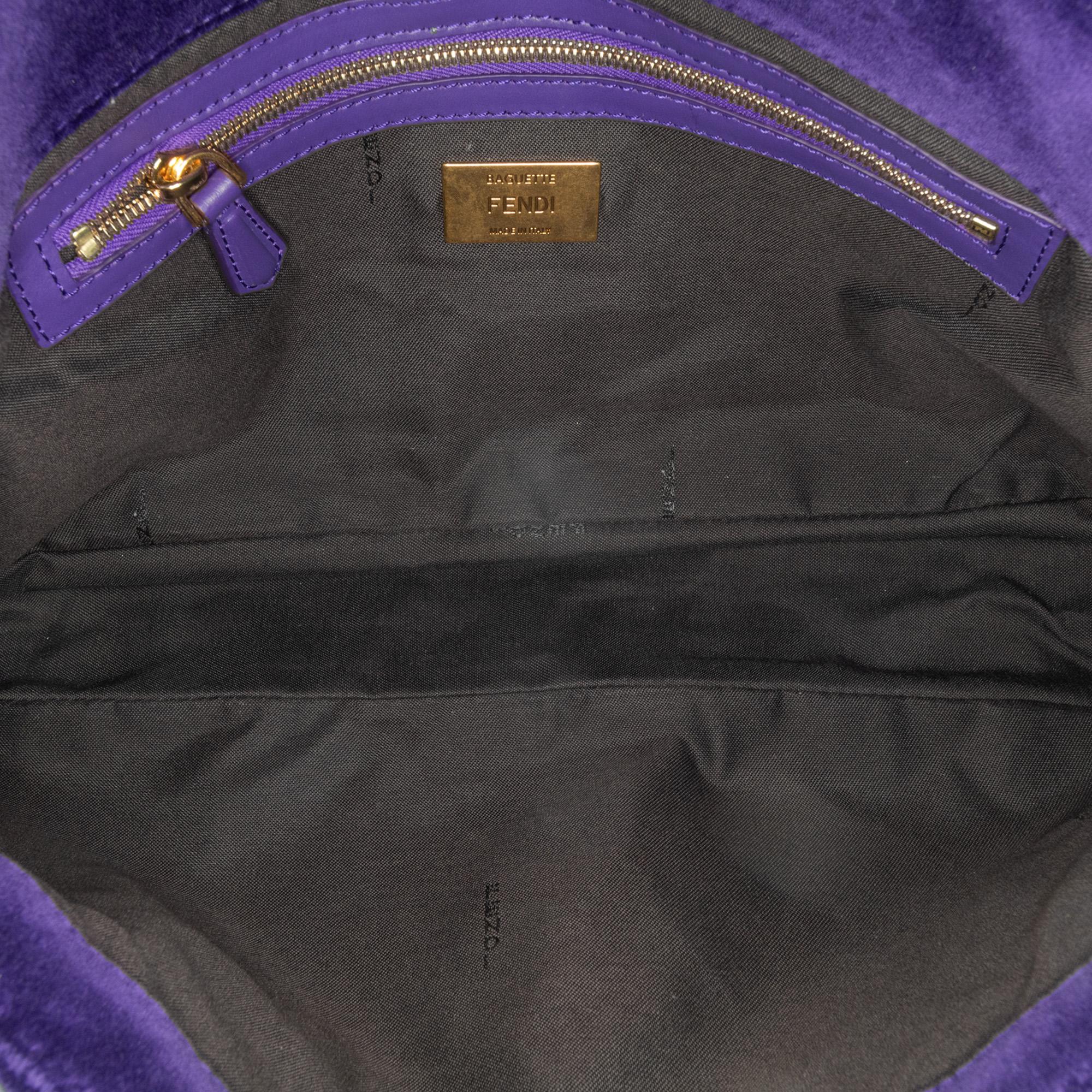 Fendi Large Zucca Embossed Velvet Baguette Satchel (SHG-wQF0dG)