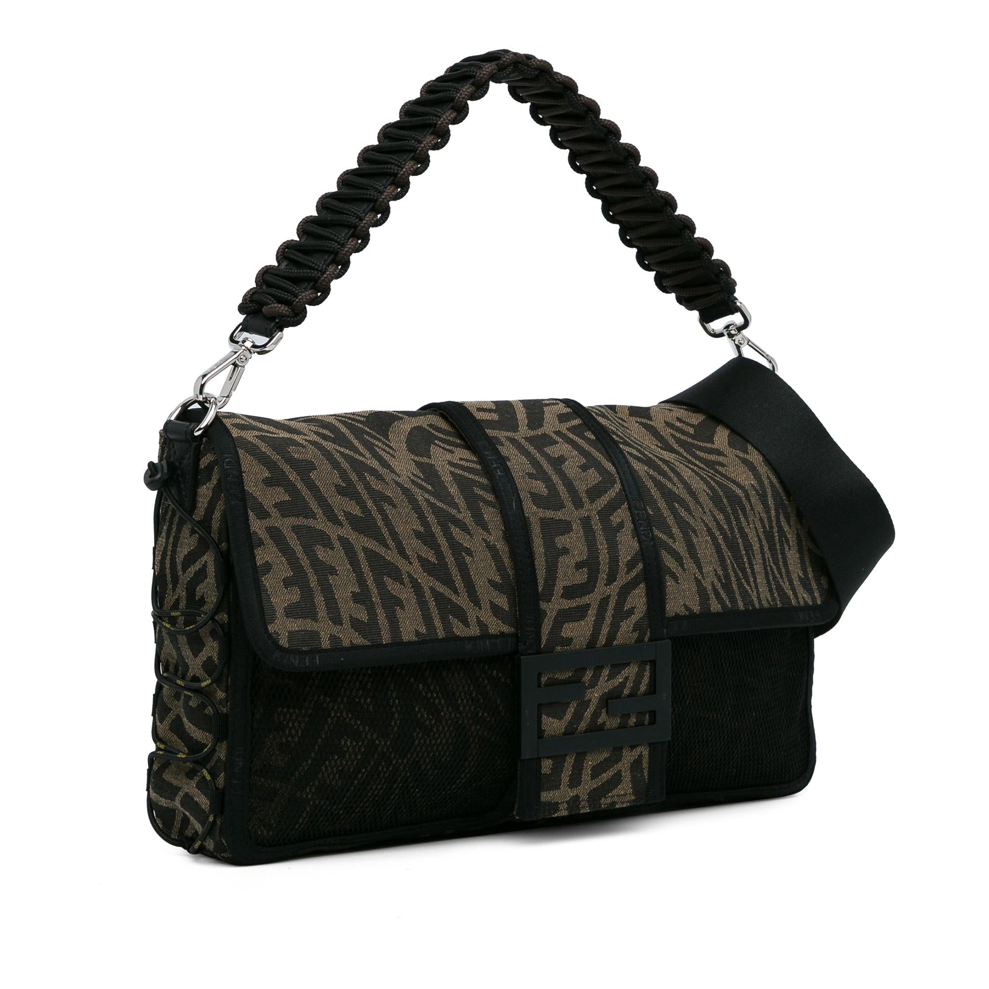 Fendi Large Zucca Vertigo Mesh Baguette Satchel