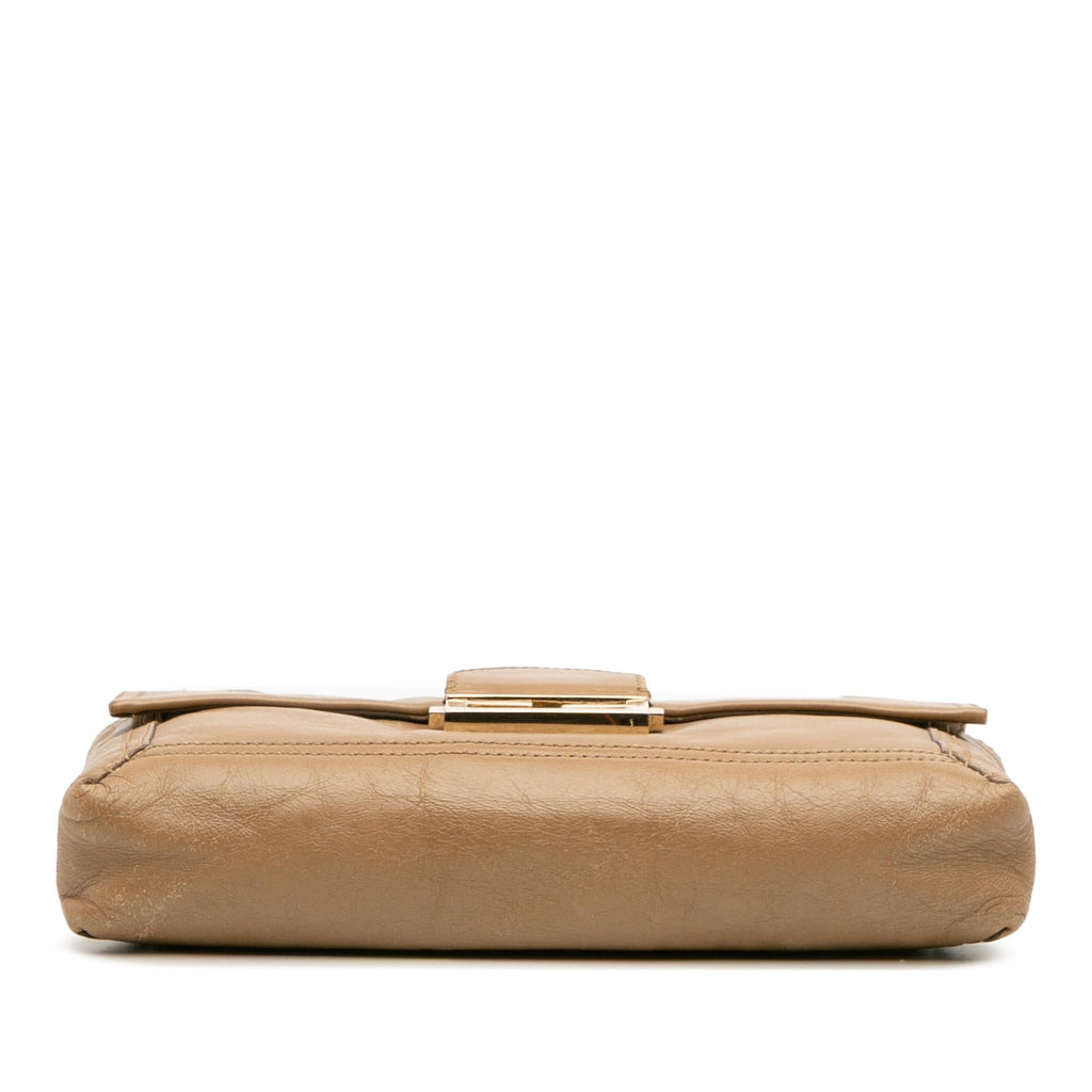 Fendi Leather Baguette Chain Flap