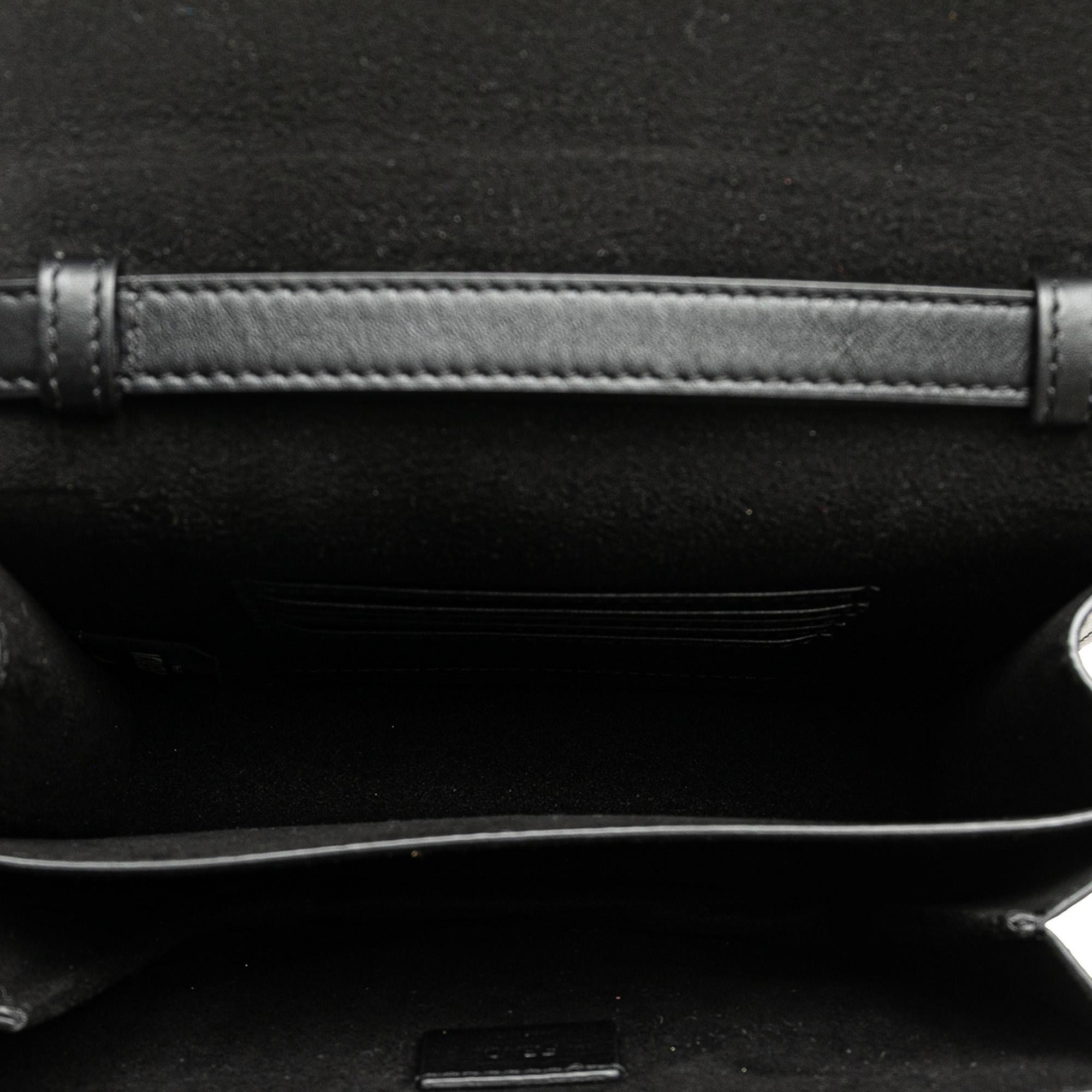 Fendi Leather Crystal Fab Crossbody