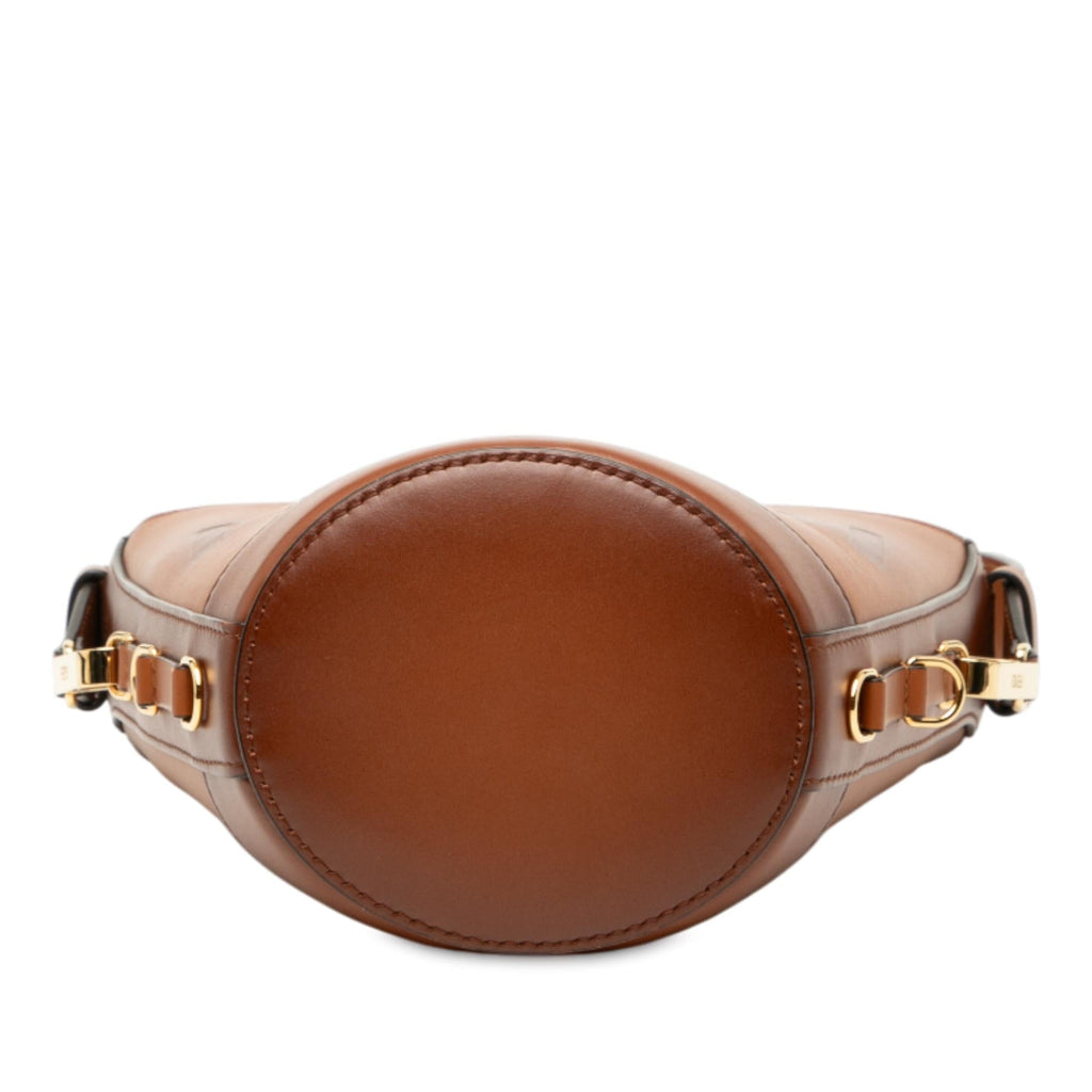 Fendi Leather Debossed Logo Bucket Bag