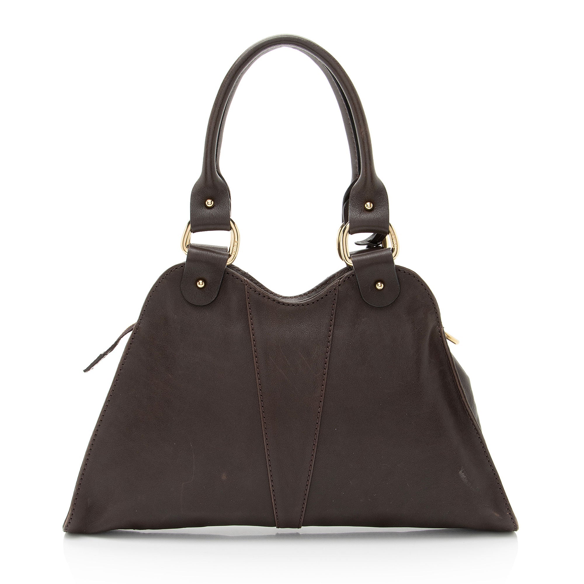 Fendi Leather Devil Trapezio Small Satchel