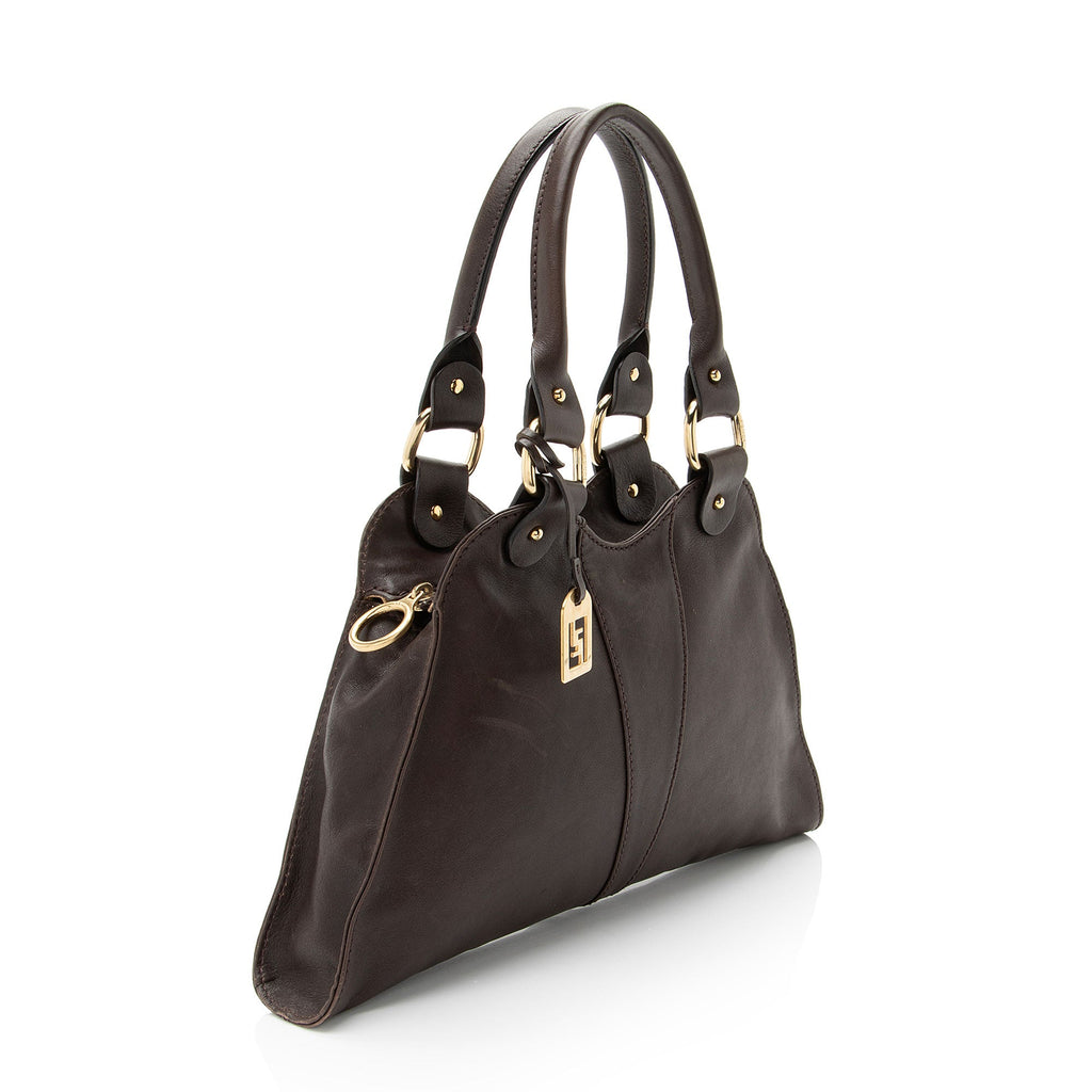 Fendi Leather Devil Trapezio Small Satchel