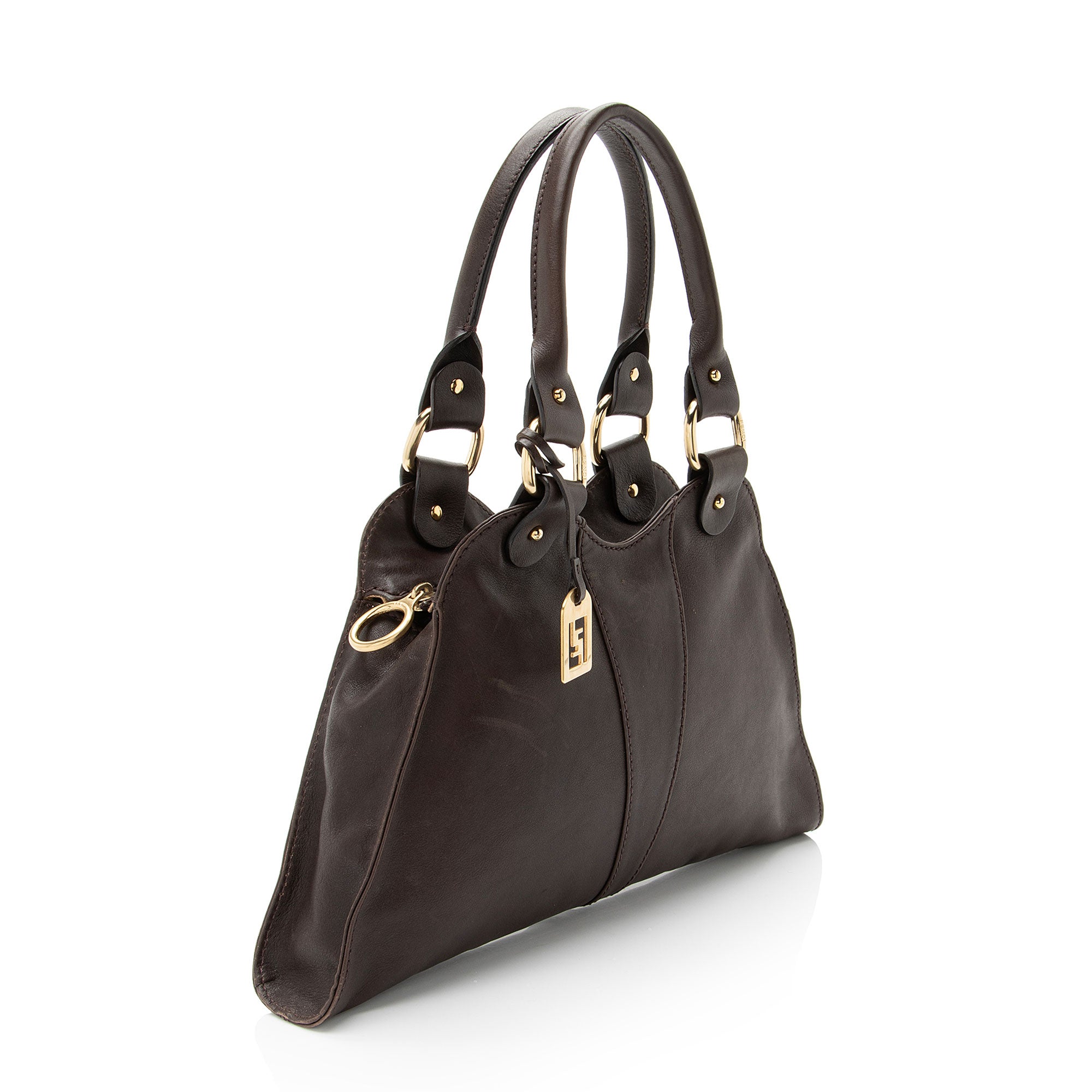 Fendi Leather Devil Trapezio Small Satchel