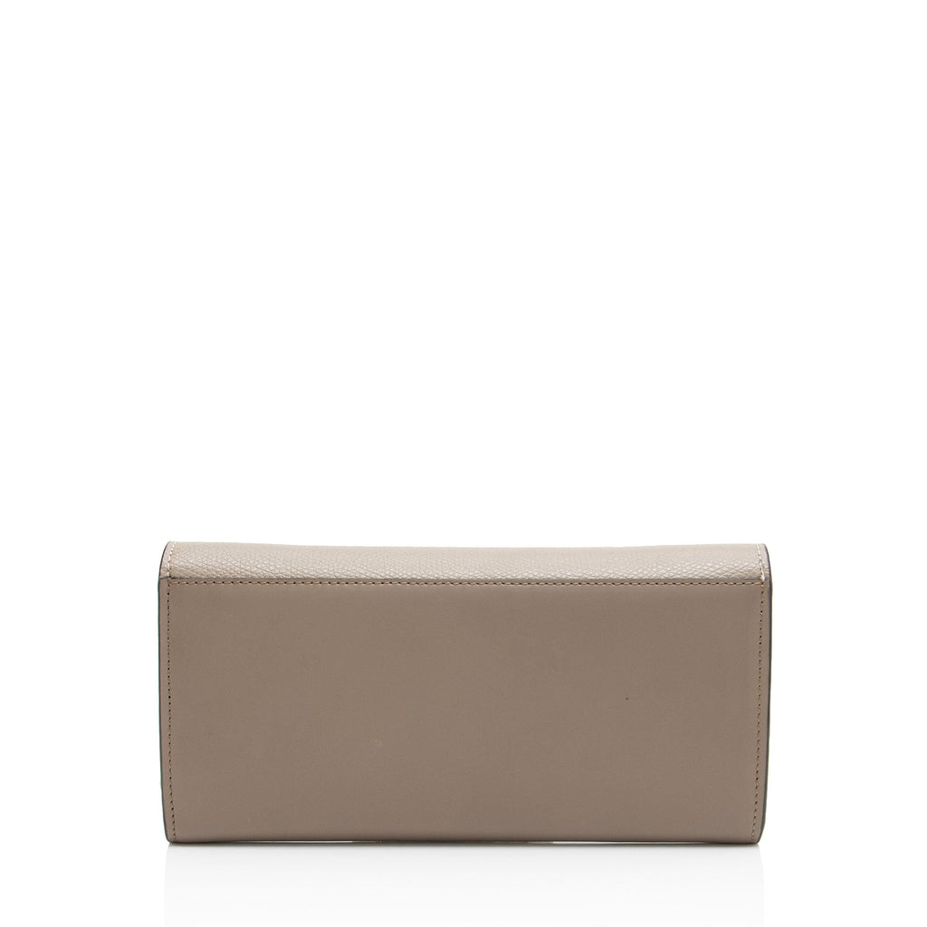 Fendi Leather FF Diamonds Continental Wallet with Chain