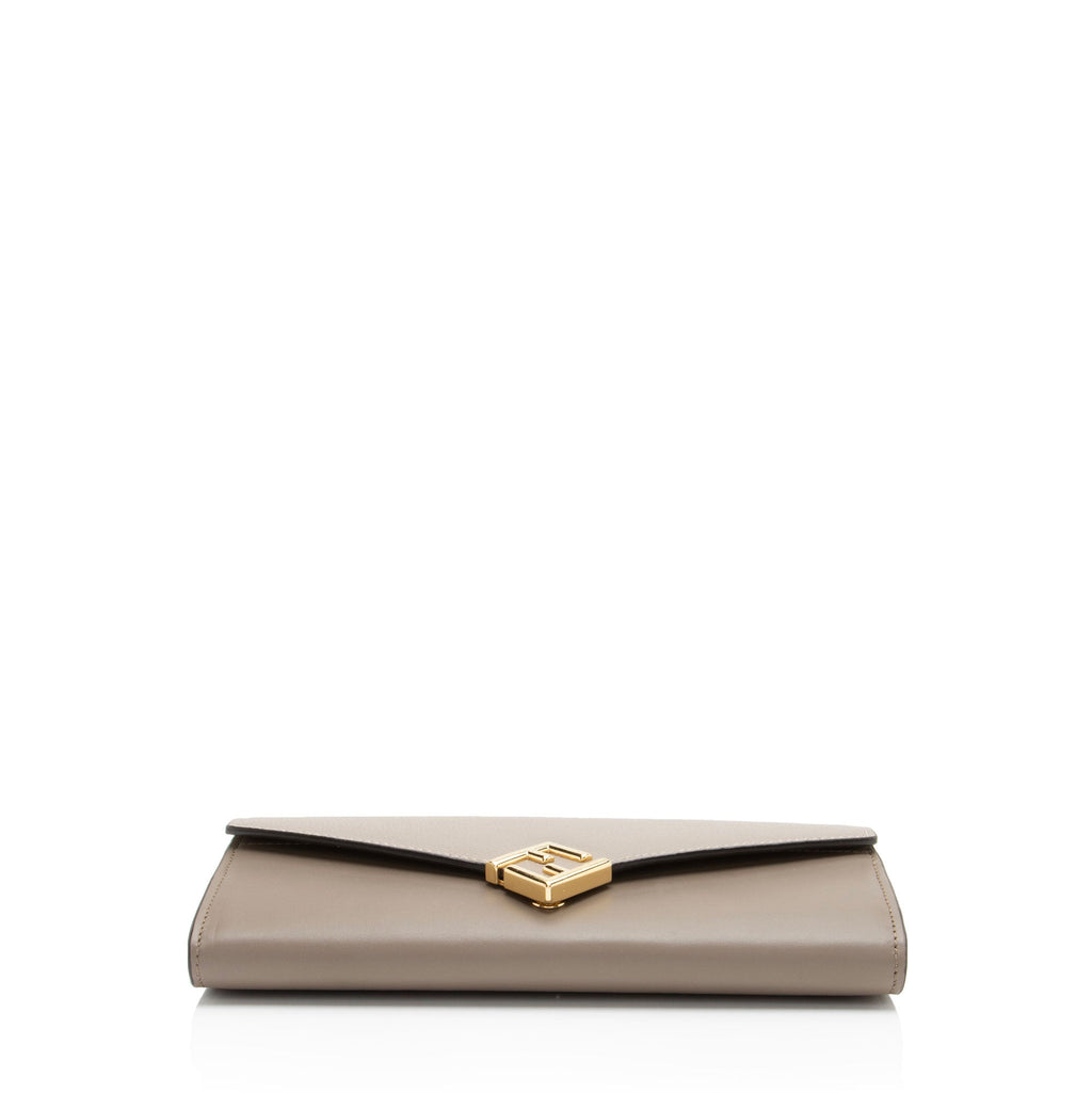 Fendi Leather FF Diamonds Continental Wallet with Chain