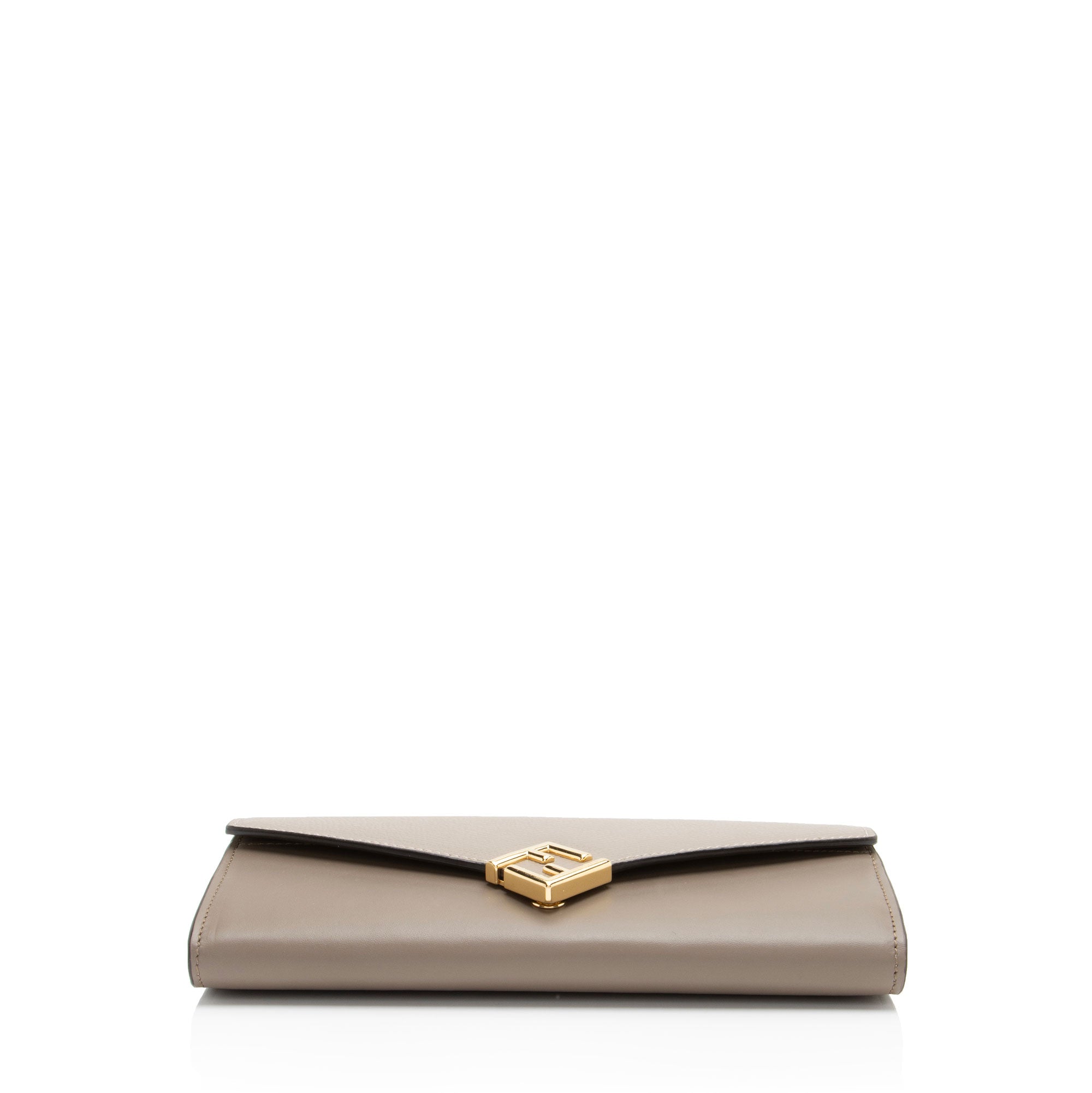 Fendi Leather FF Diamonds Continental Wallet with Chain