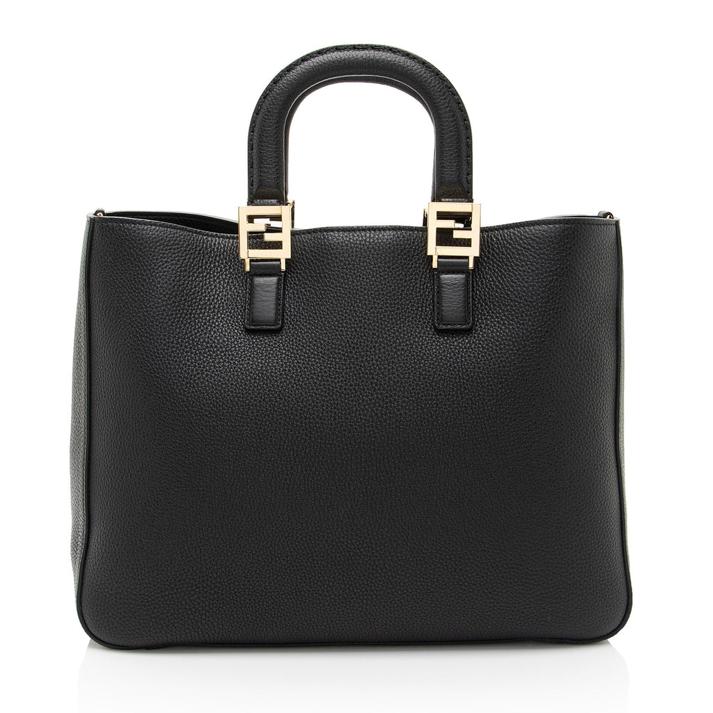 Fendi Leather Glacier Medium Tote