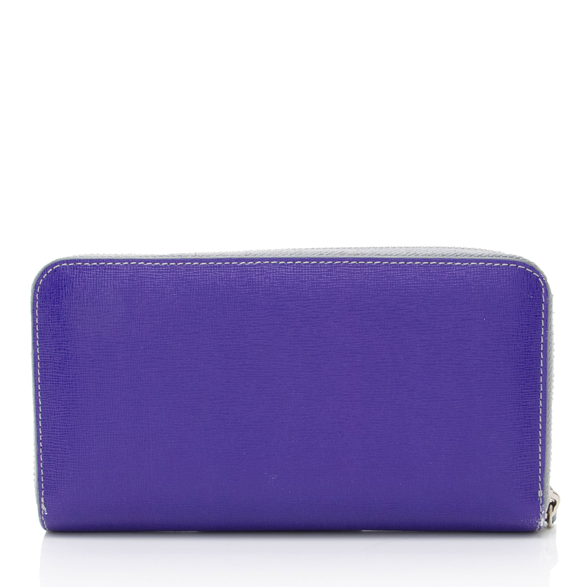 Fendi Leather Monster Zip Around Wallet