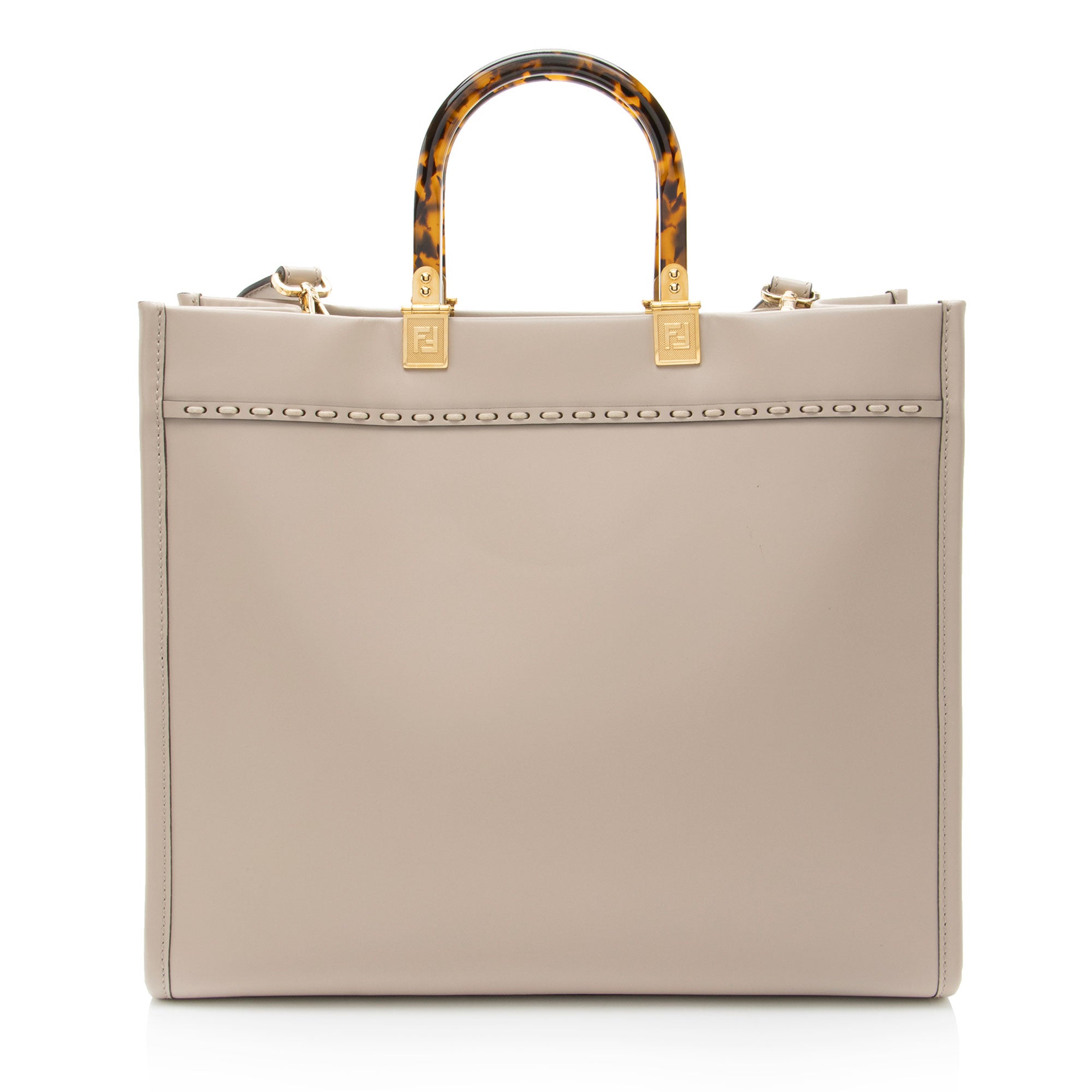 Fendi Leather Python Sunshine Medium Shopper Tote
