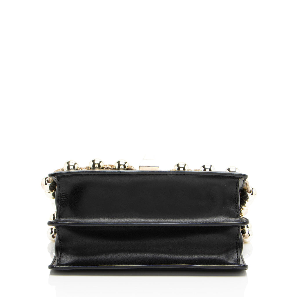Fendi Leather Ribbon Pearl Lace Up Liberty Small Kan I Shoulder Bag