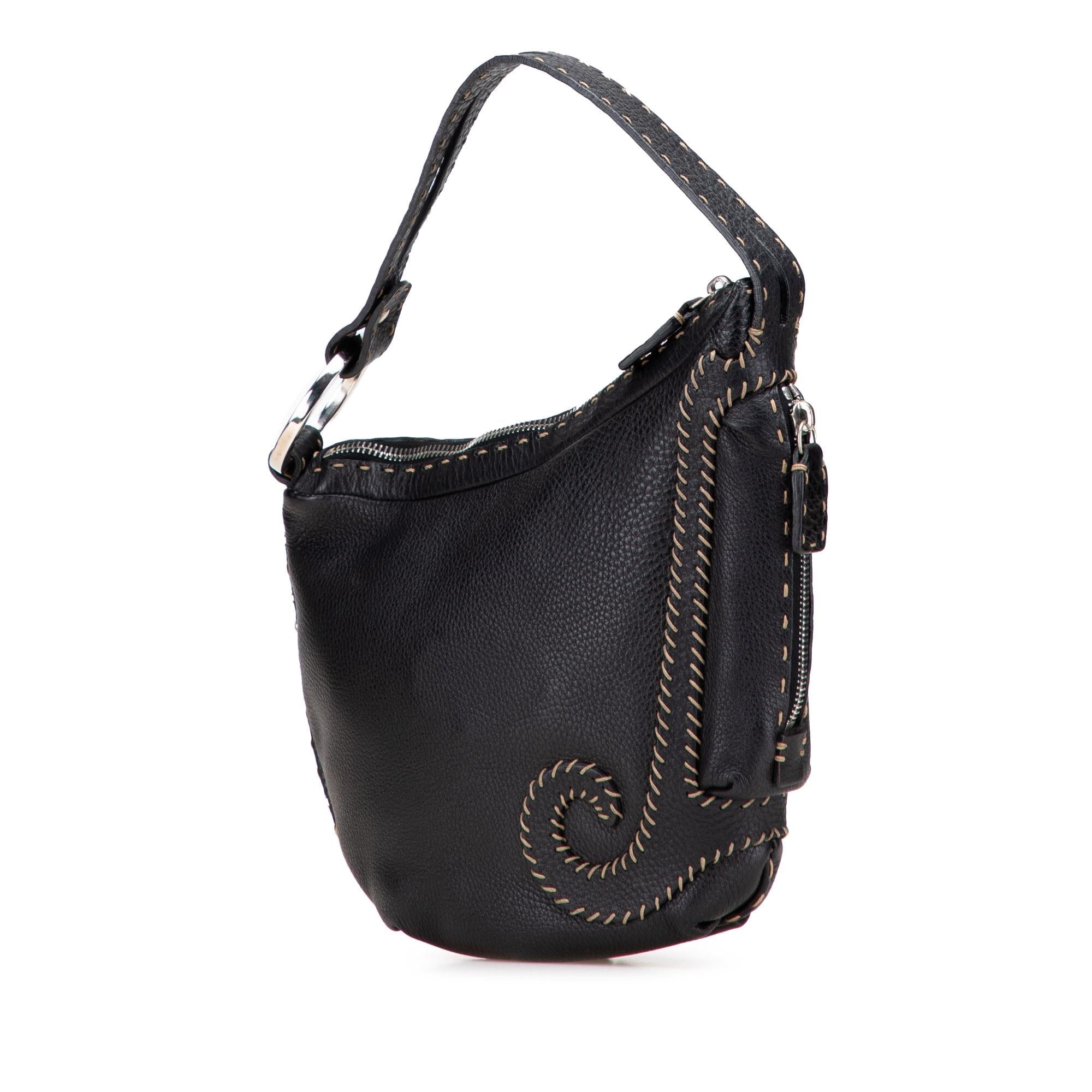 Fendi Leather Selleria Oyster Hobo