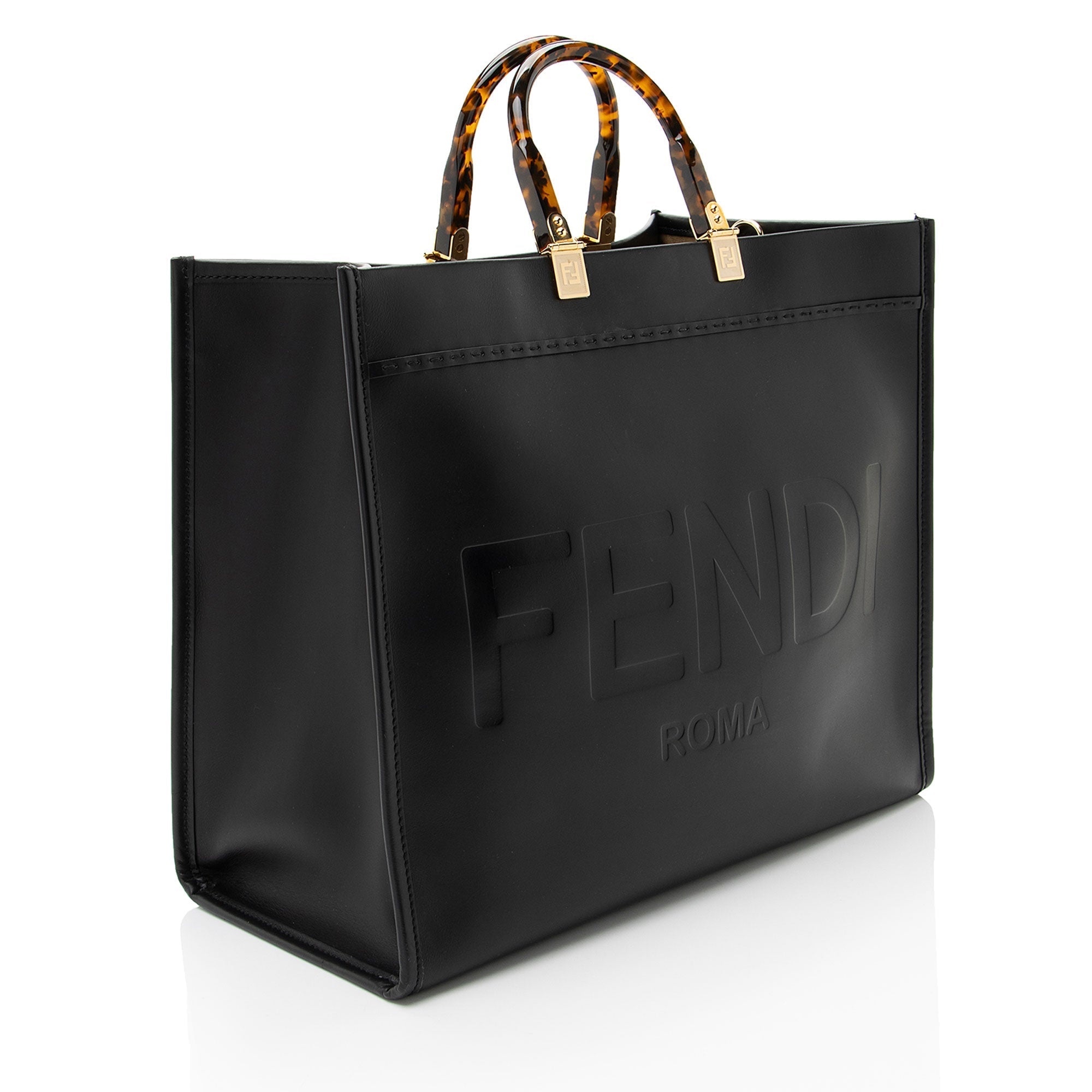 Fendi Leather Sunshine Large Shopper Tote