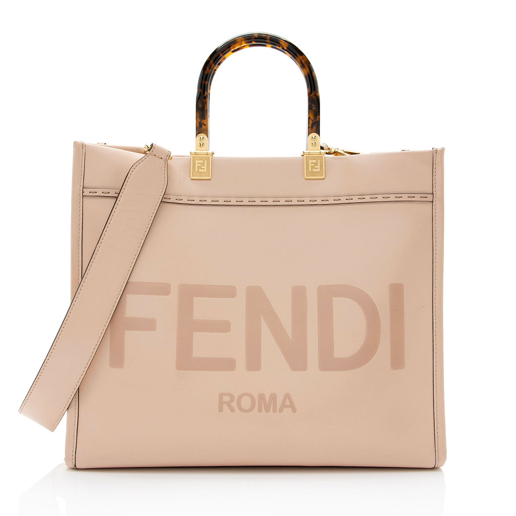 Fendi Leather Sunshine Medium Shopper Tote (SHF-TLlb2r)