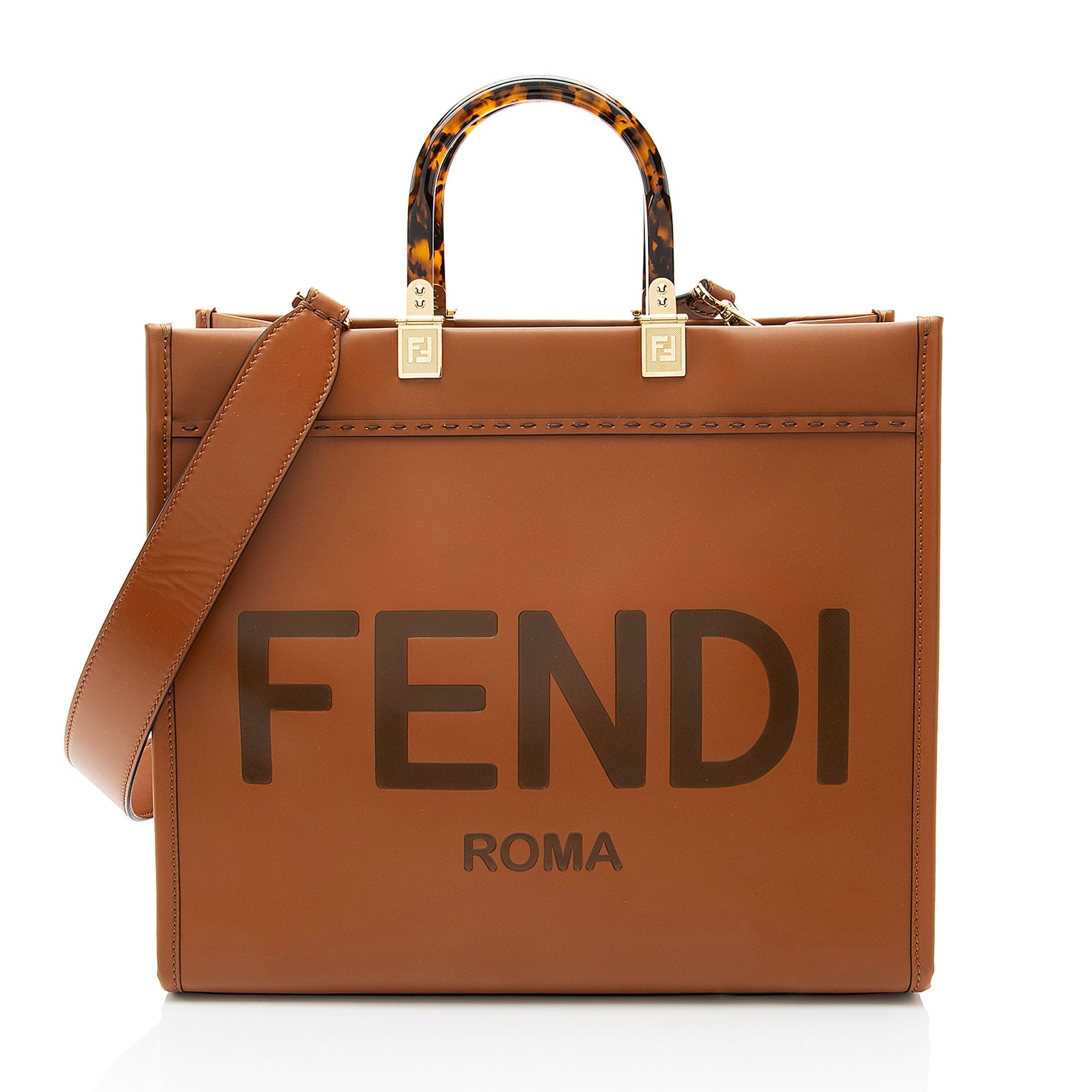 Fendi Leather Sunshine Medium Shopper Tote