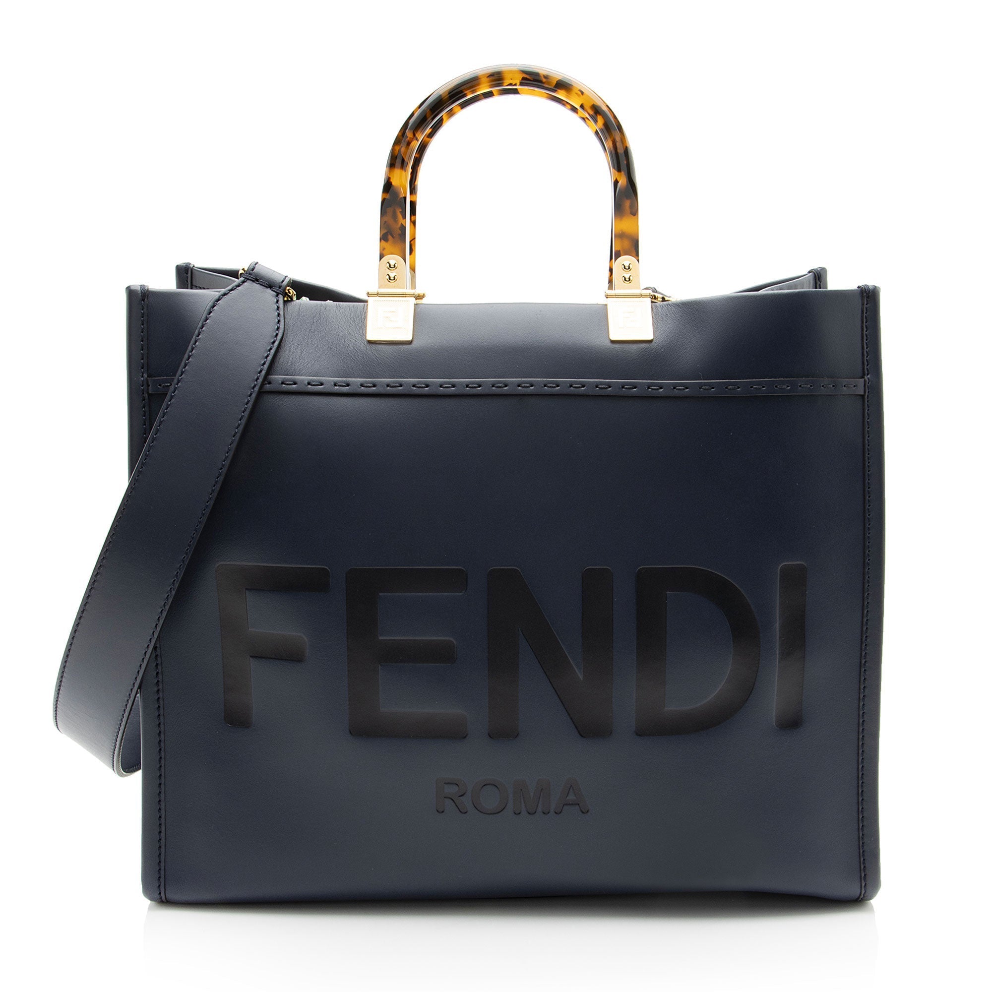 Fendi Leather Sunshine Medium Shopper Tote