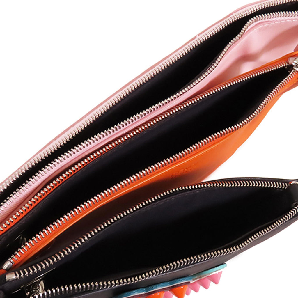 Fendi Leather Triplette Clutch Bag (SHG-sSklWg)