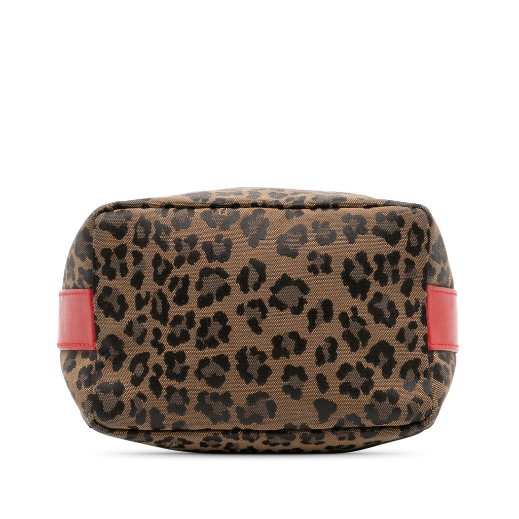 Fendi Leopard Print Canvas Handbag