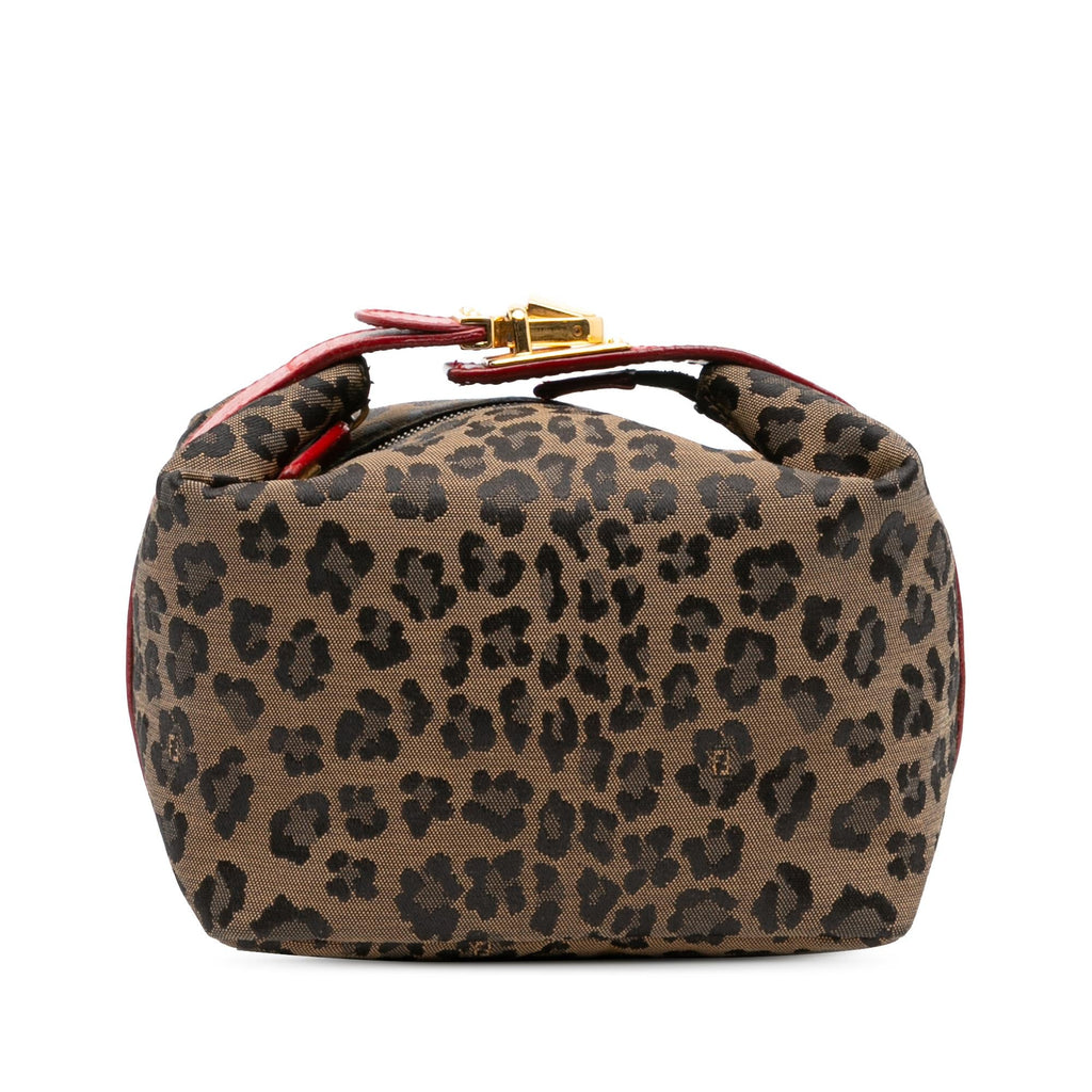 Fendi Leopard Print Canvas Handbag