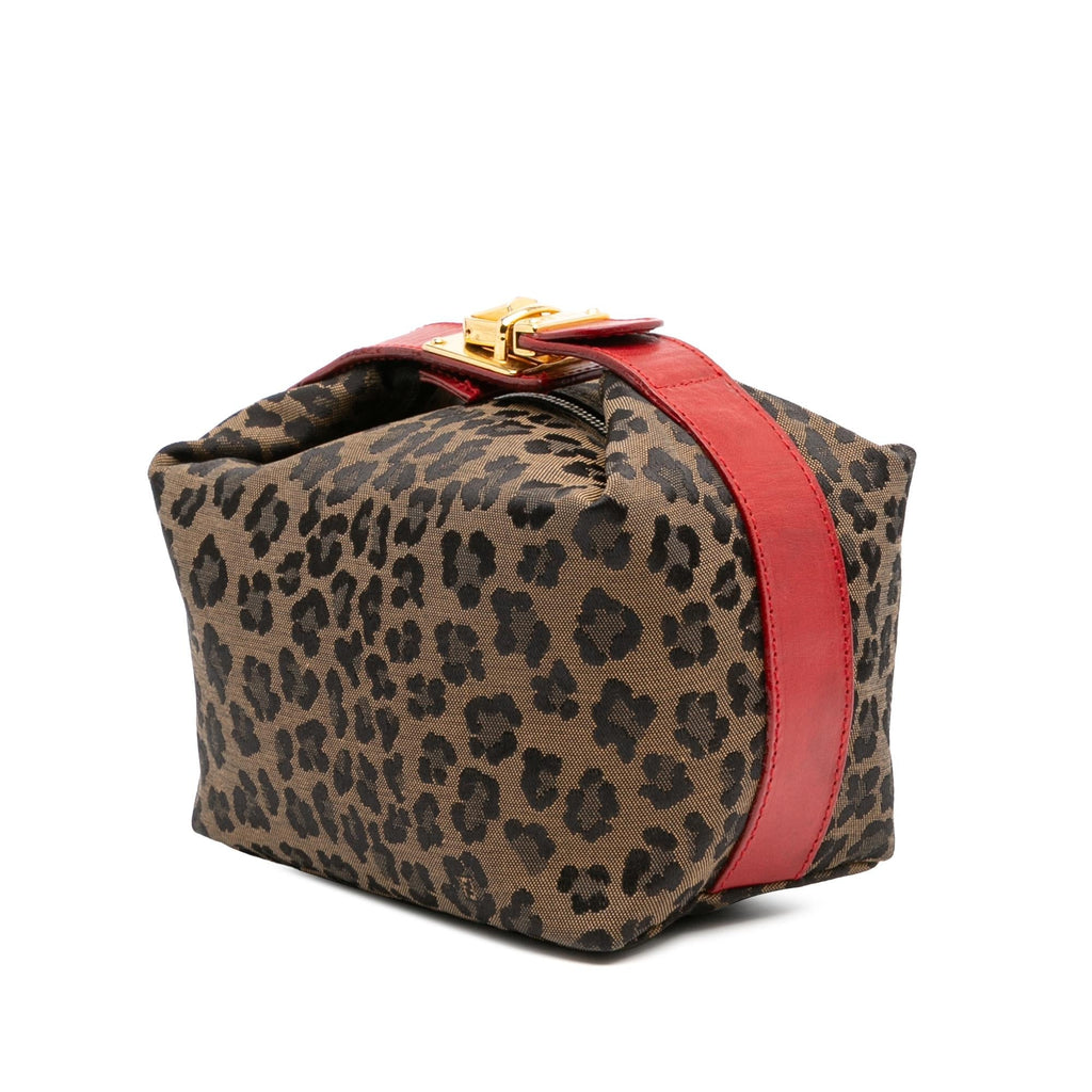 Fendi Leopard Print Canvas Handbag